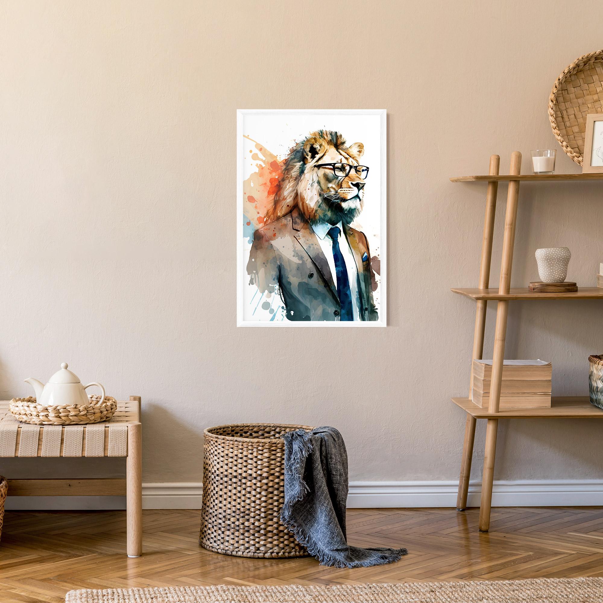 Gerahmte Poster Brown Suit Lion mockup 9