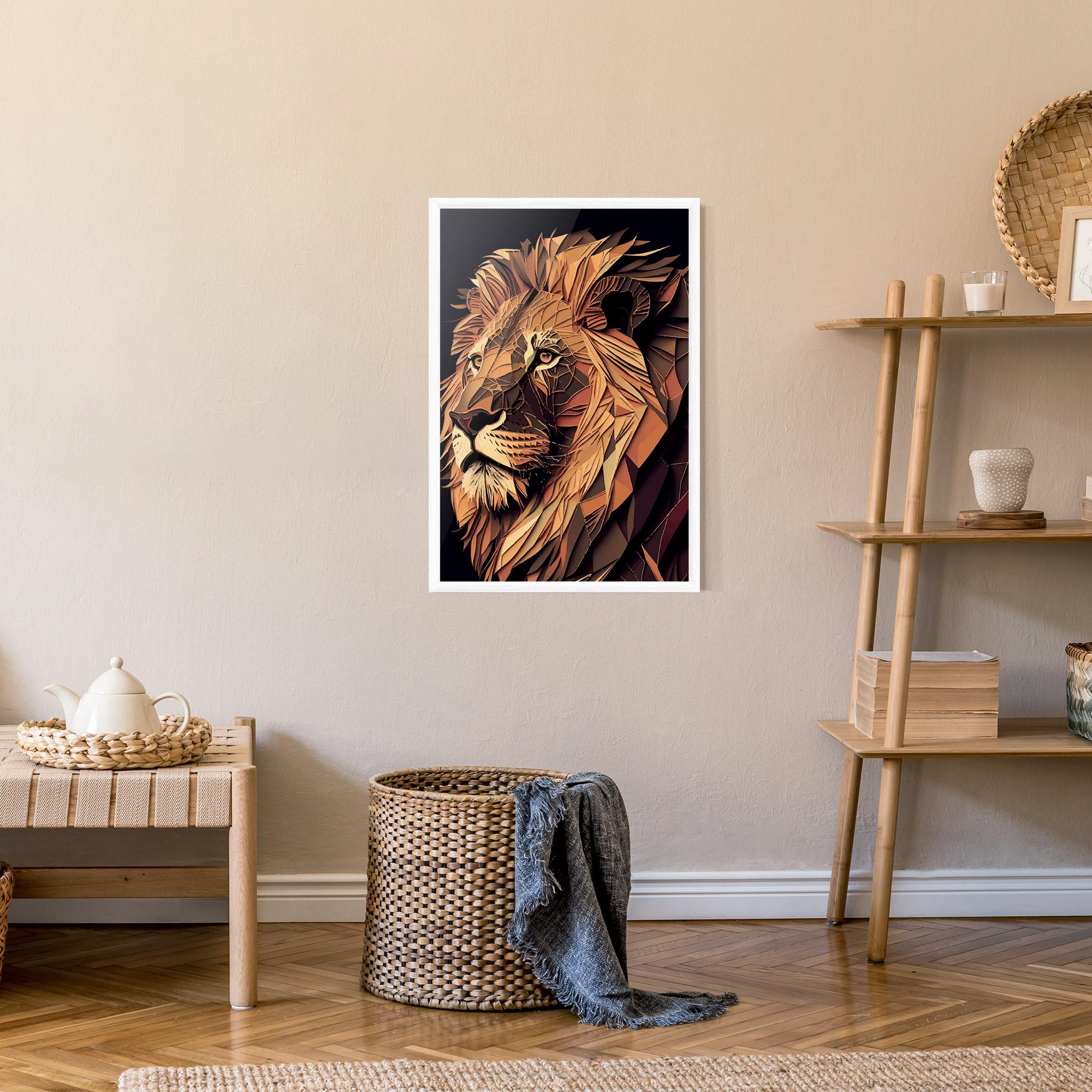 Gerahmte Poster Orange Mix Lion mockup 9