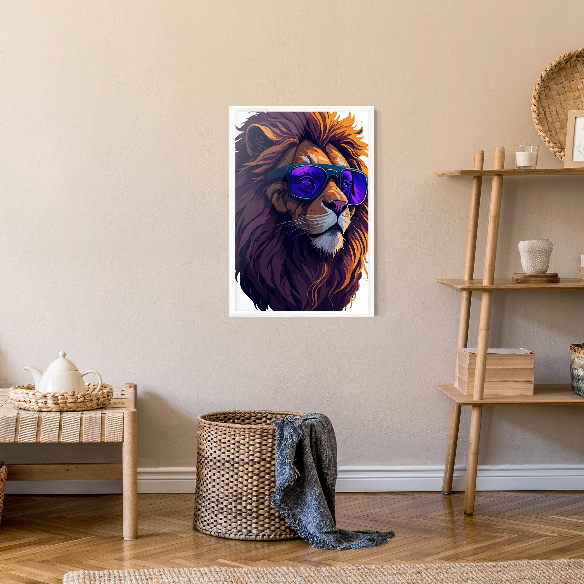 Gerahmte Poster Purple Glassesc Lion mockup 9