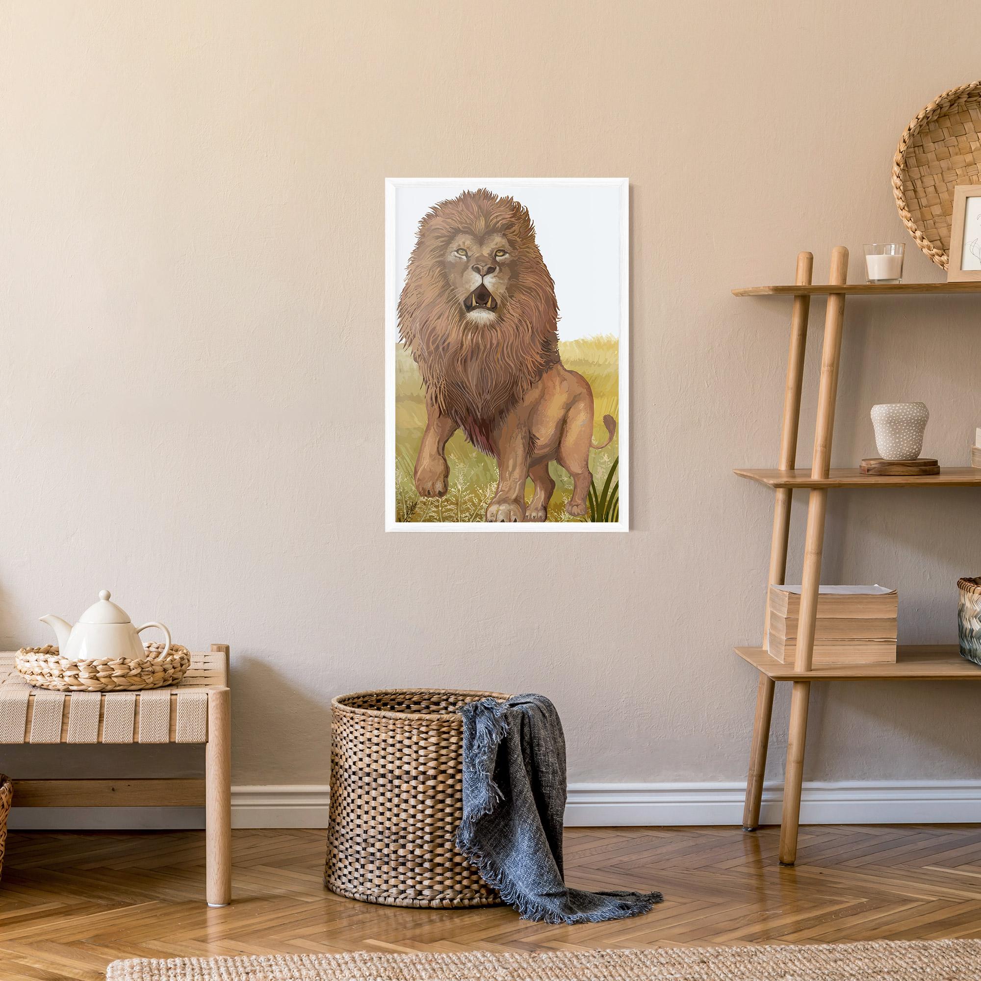 Gerahmte Poster Wild Lion mockup 9