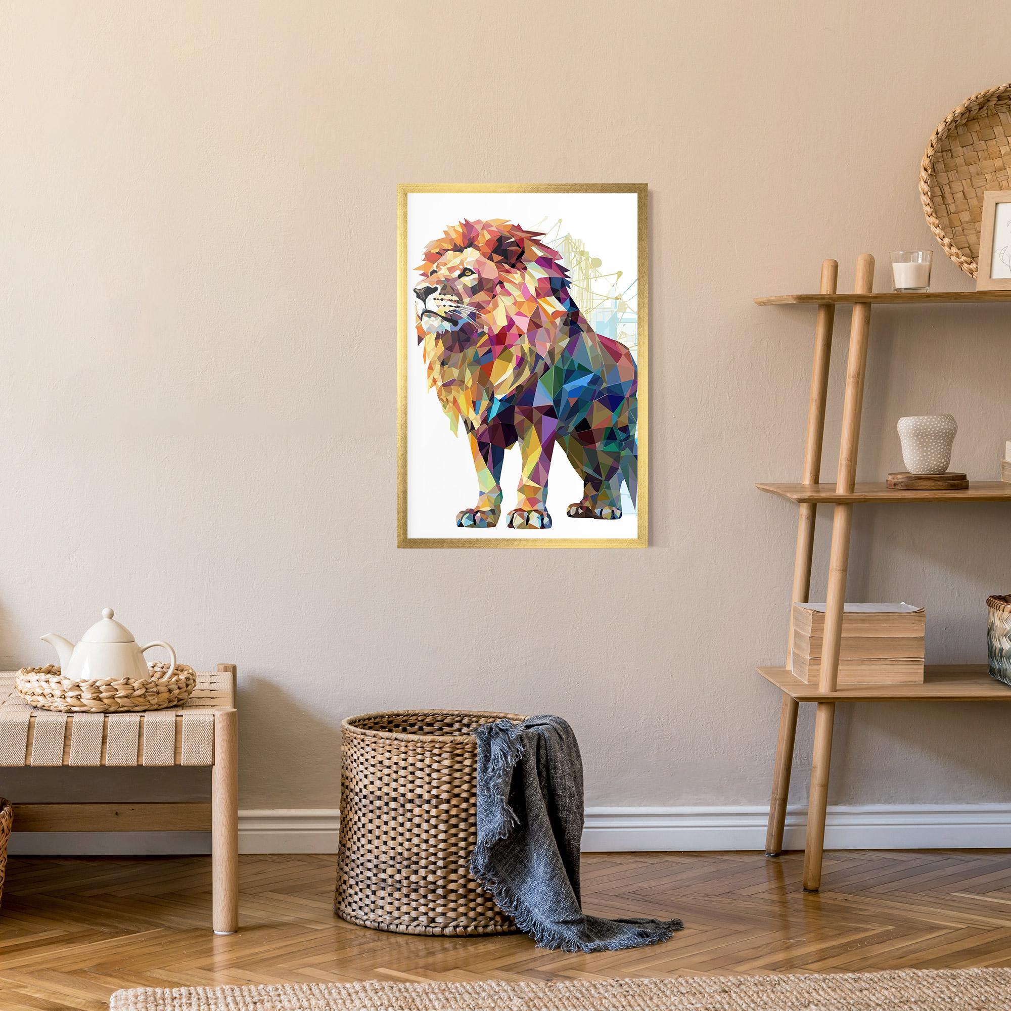 Gerahmte Poster Artistic Lion mockup 9