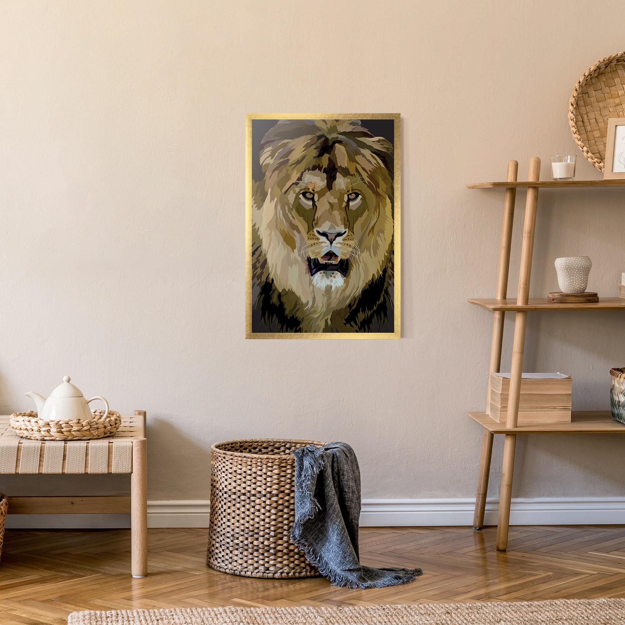 Gerahmte Poster Beautiful Lion Art mockup 9