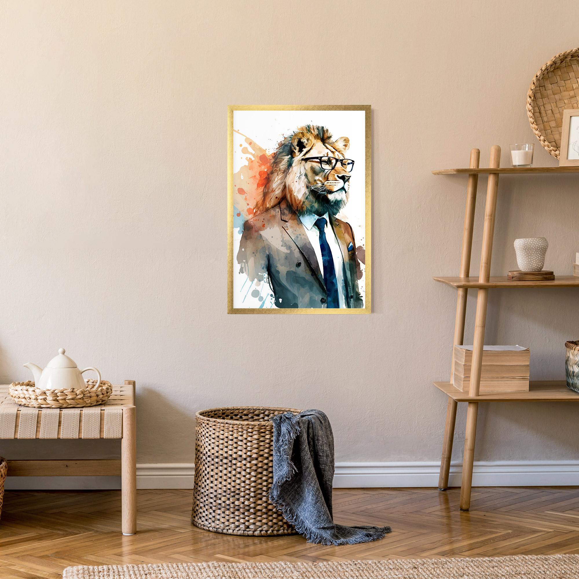 Gerahmte Poster Brown Suit Lion mockup 9