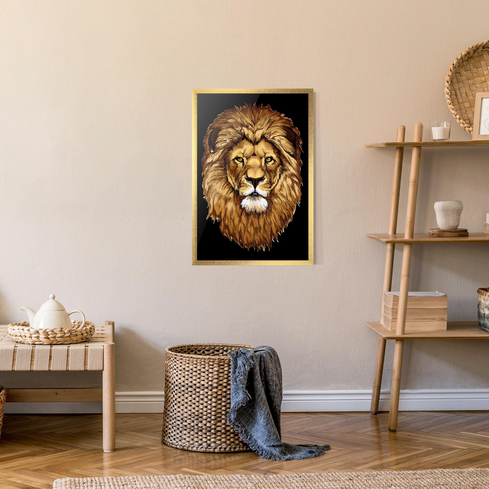 Gerahmte Poster Lion Head mockup 9
