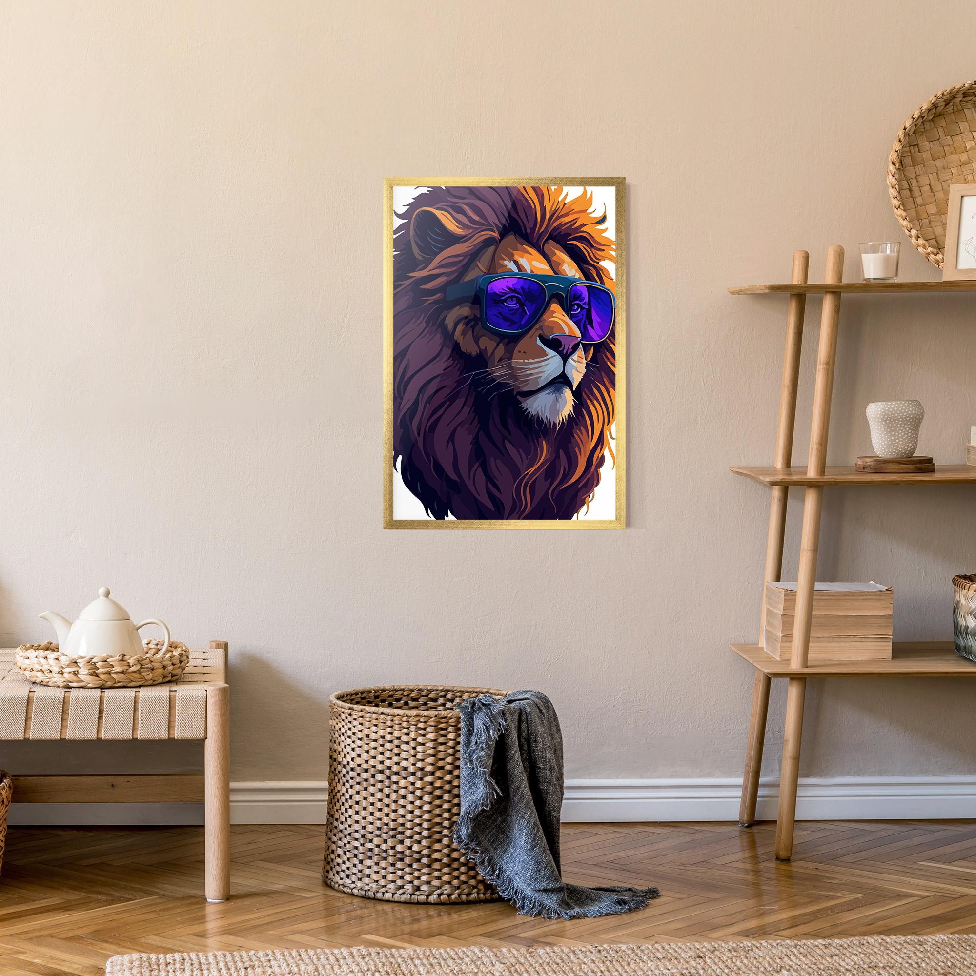 Gerahmte Poster Purple Glassesc Lion mockup 9