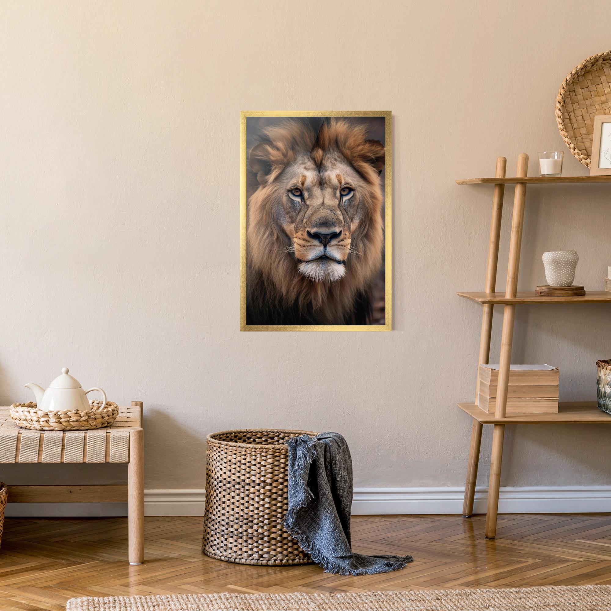 Gerahmte Poster Wild Lion View mockup 9