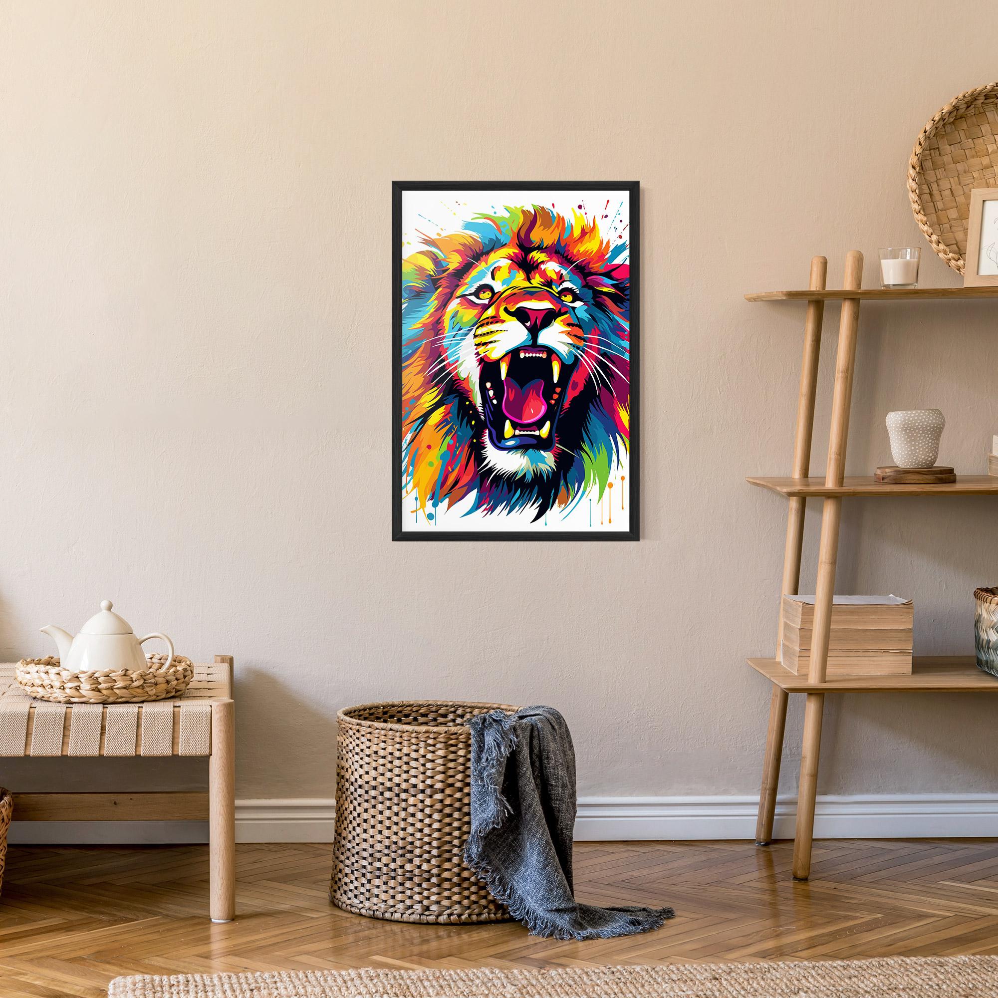 Gerahmte Poster Angry Lion Mix mockup 9