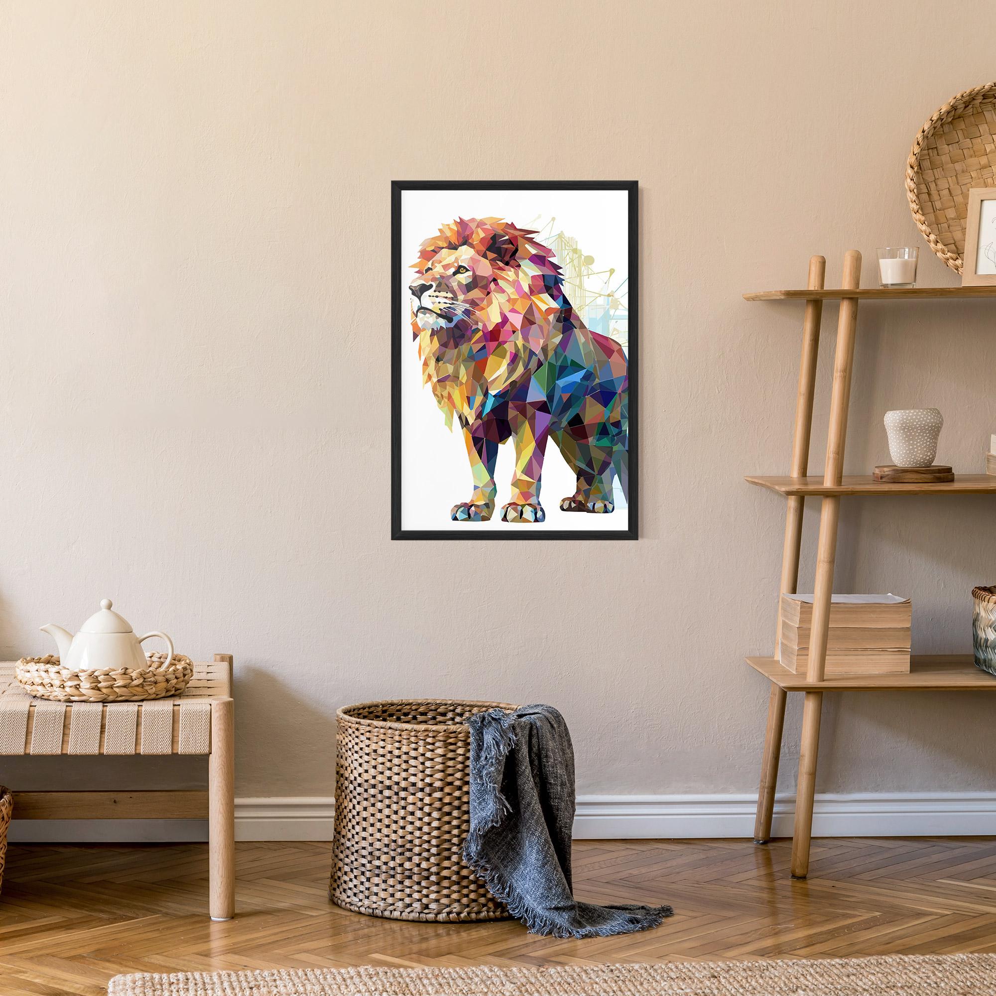 Gerahmte Poster Artistic Lion mockup 9