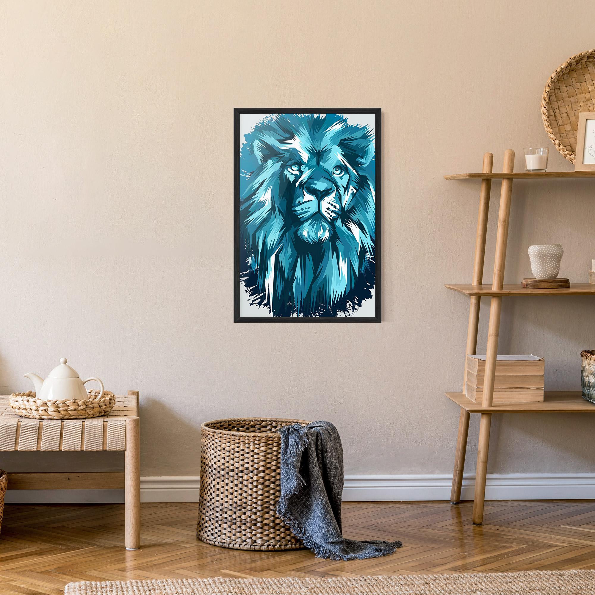 Gerahmte Poster Blue Lion Head mockup 9
