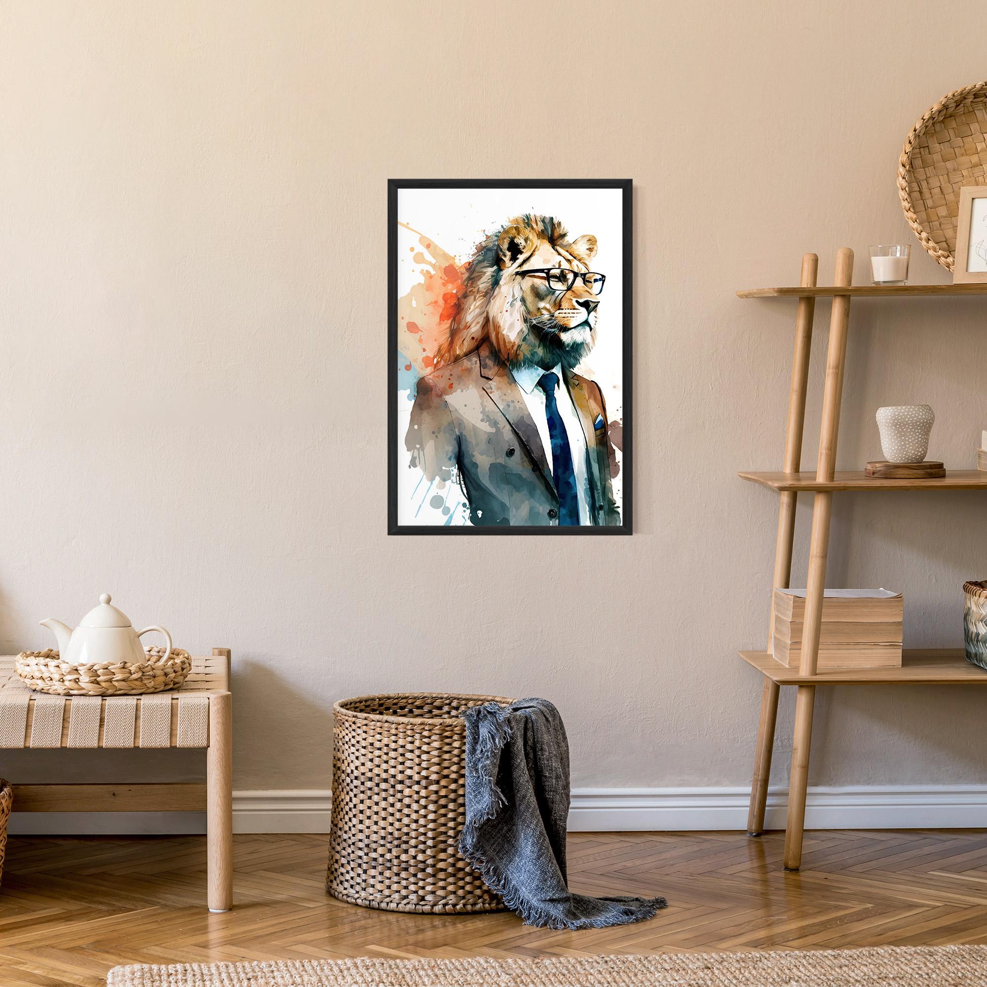 Gerahmte Poster Brown Suit Lion mockup 9