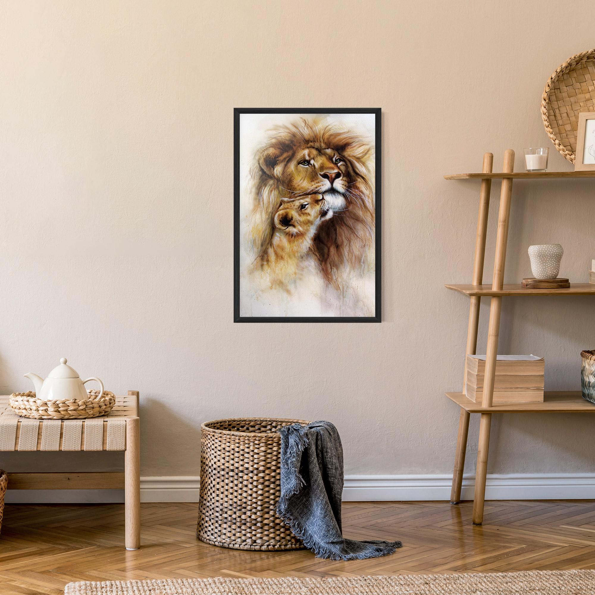 Gerahmte Poster Lion Love mockup 9