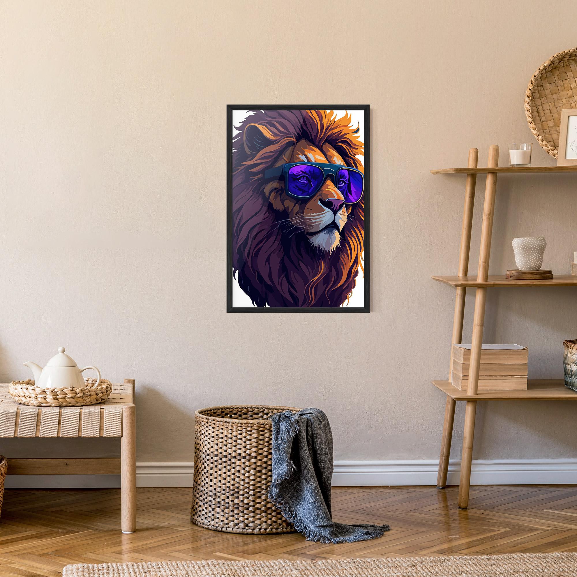 Gerahmte Poster Purple Glassesc Lion mockup 9