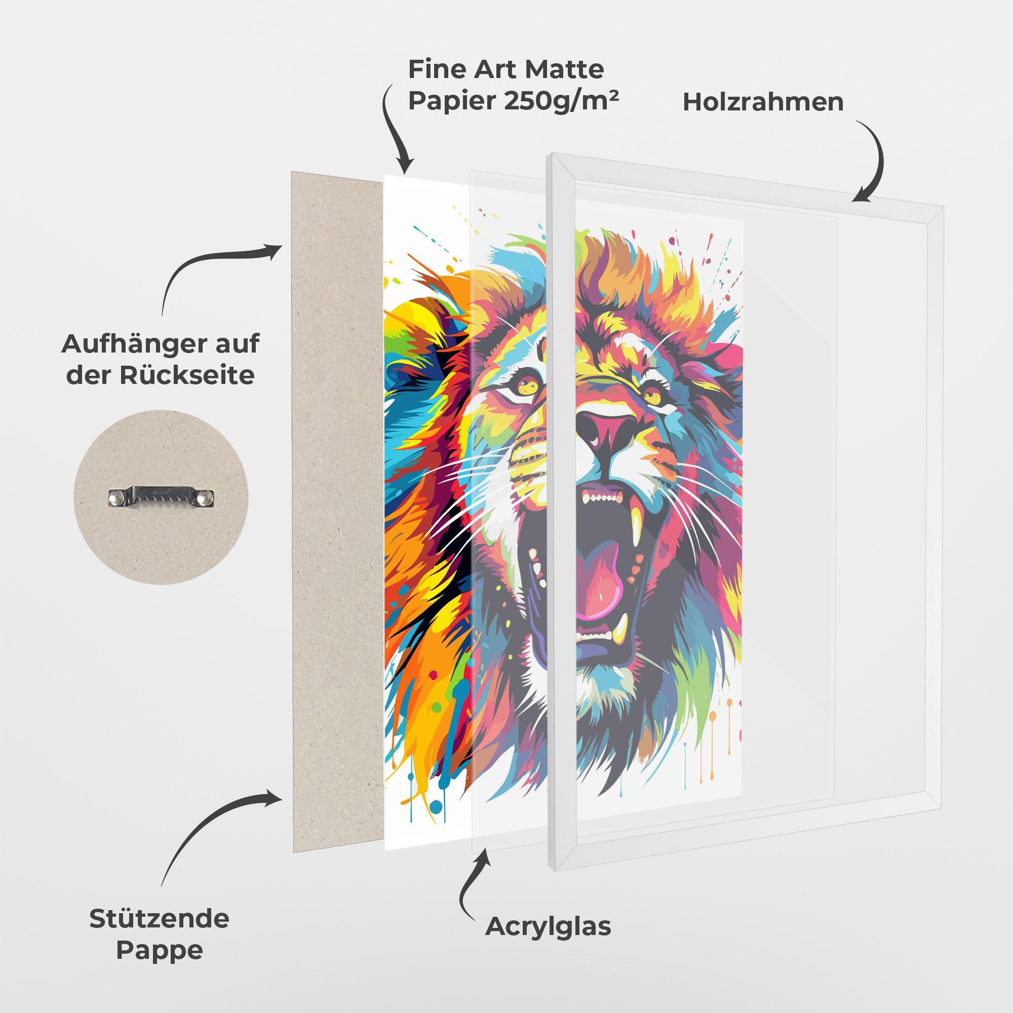 Gerahmte Poster Angry Lion Mix mockup 1