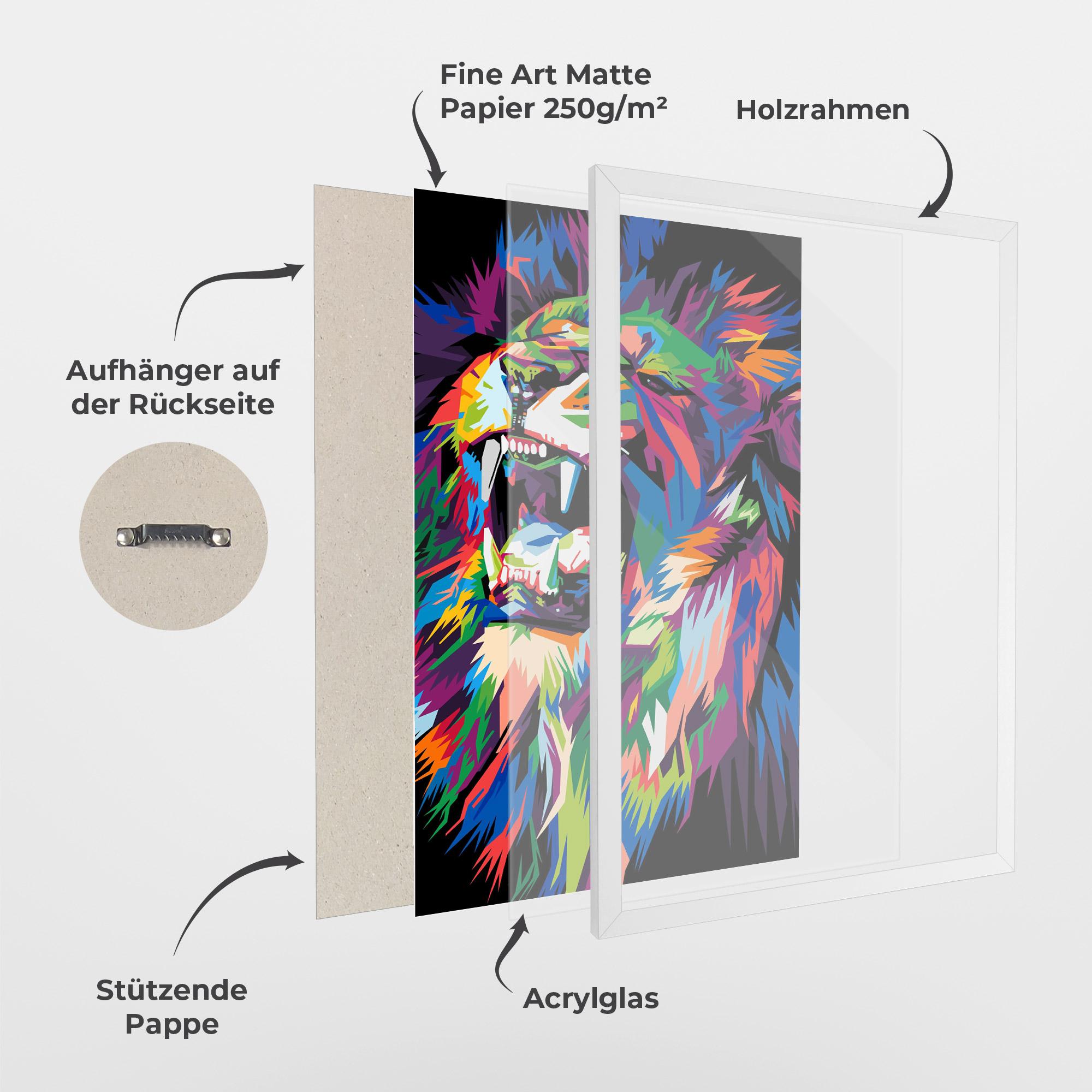 Gerahmte Poster Beautiful Lion mockup 1