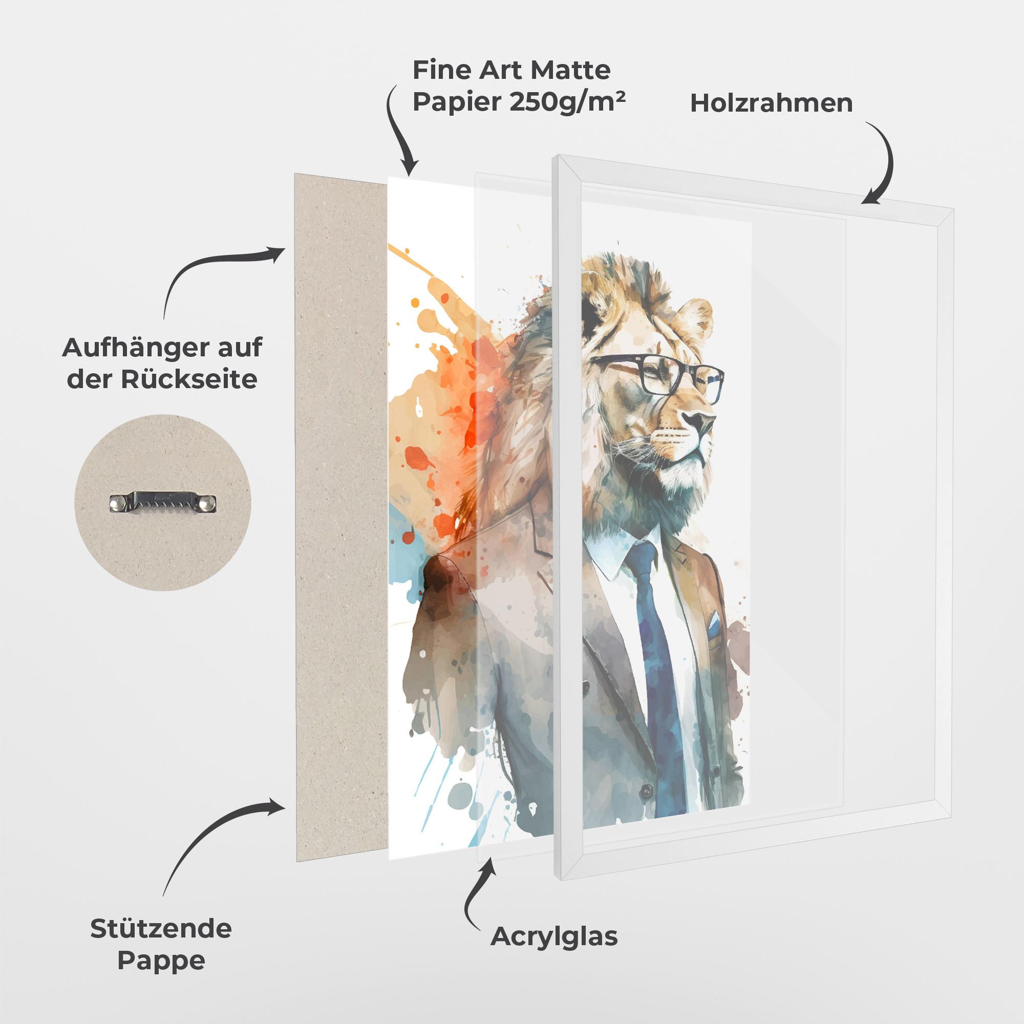 Gerahmte Poster Brown Suit Lion mockup 1