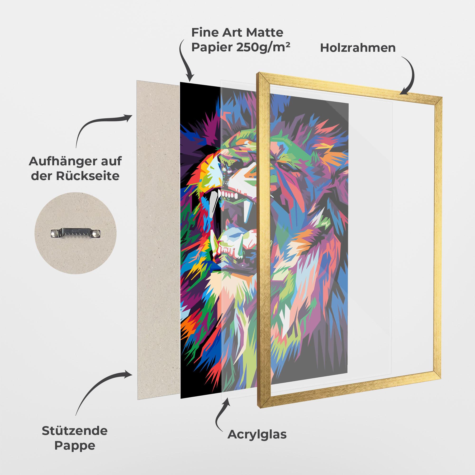 Gerahmte Poster Beautiful Lion mockup 1