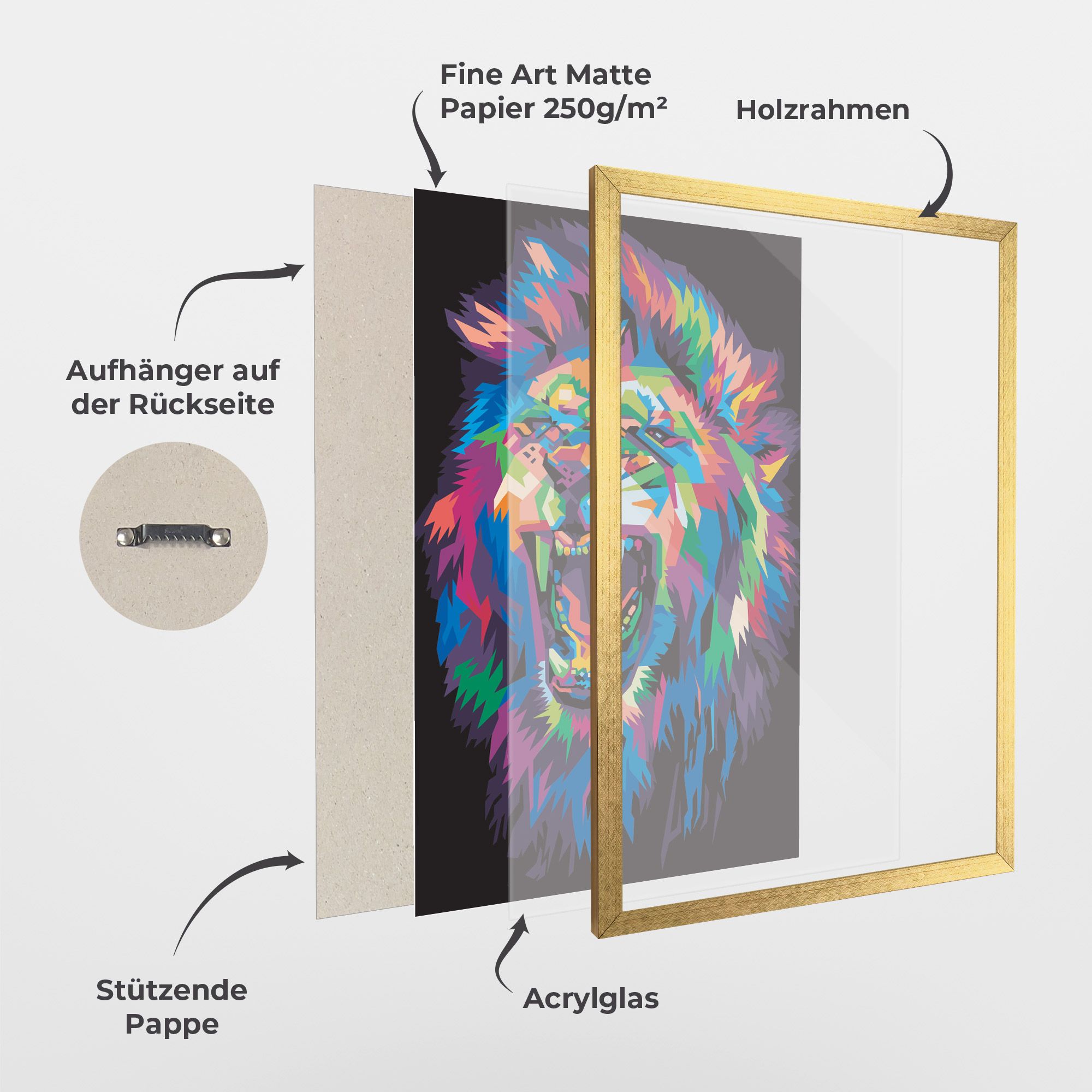 Colorful Lion Head mockup 1