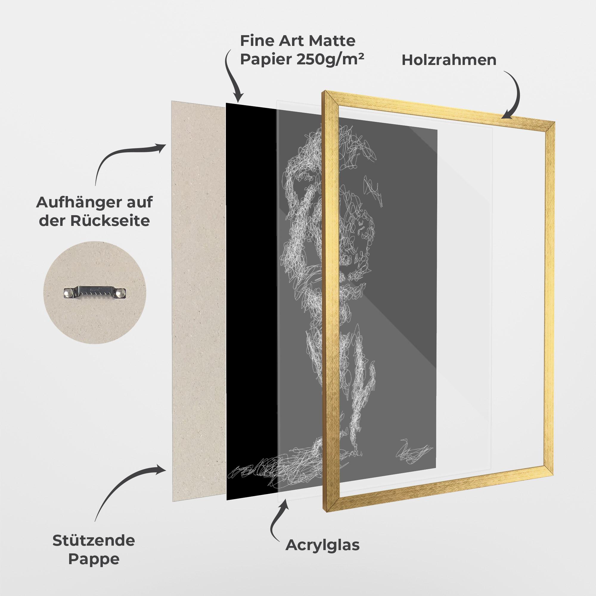 Gerahmte Poster Lion Signature mockup 1