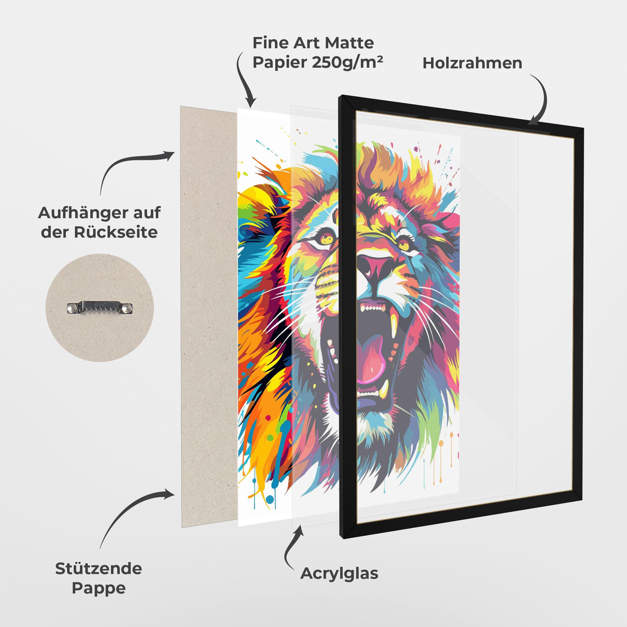 Gerahmte Poster Angry Lion Mix mockup 1