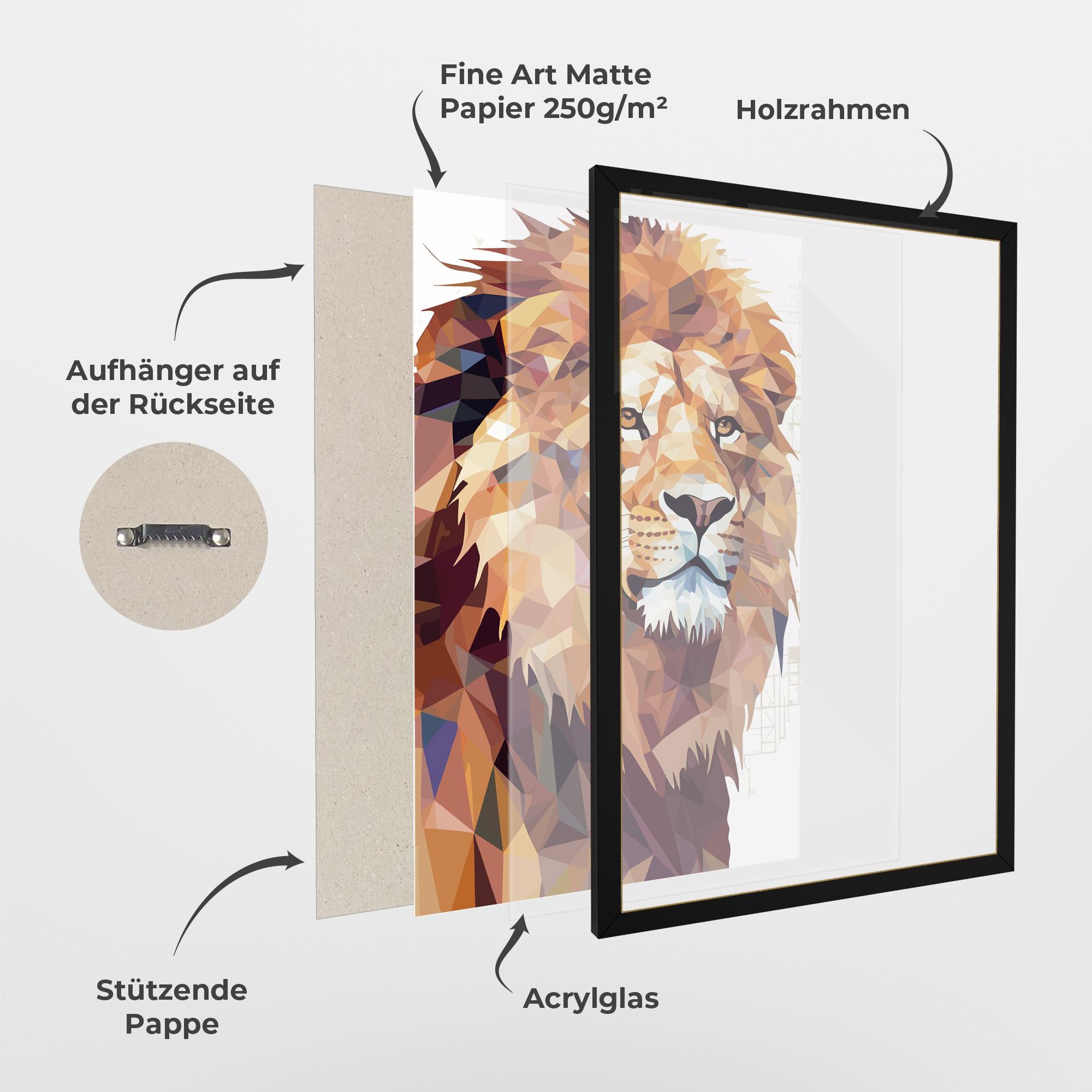 Gerahmte Poster Artistic Lion Head mockup 1
