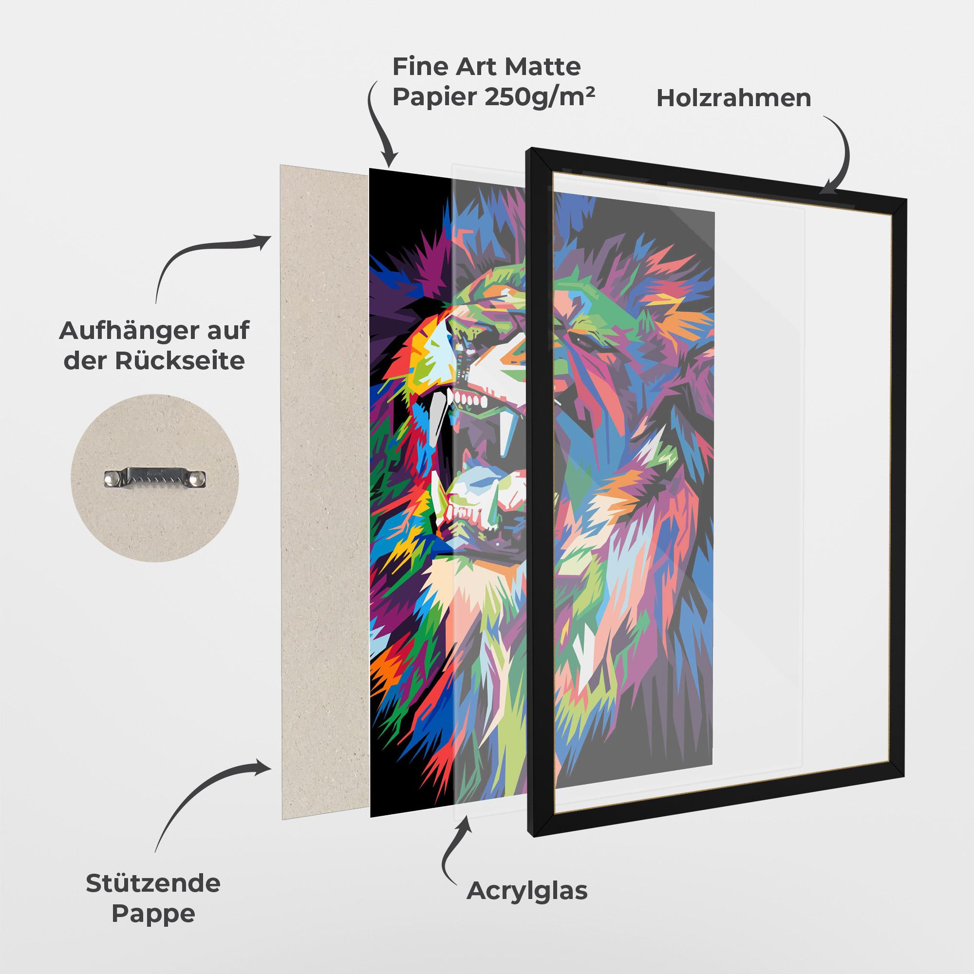 Gerahmte Poster Beautiful Lion mockup 1