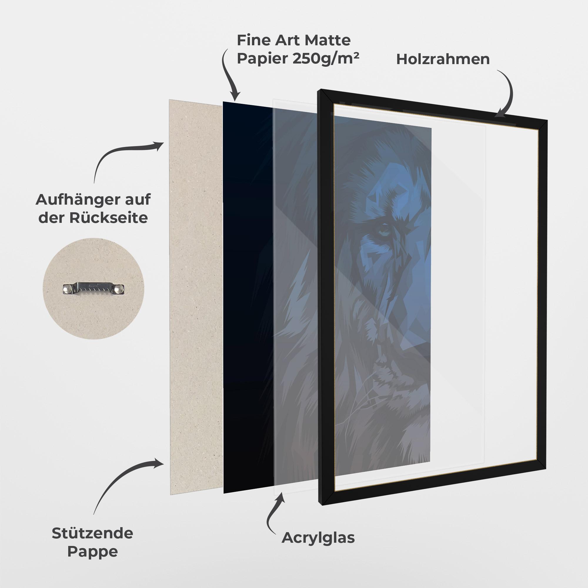 Gerahmte Poster Blue Lion mockup 1