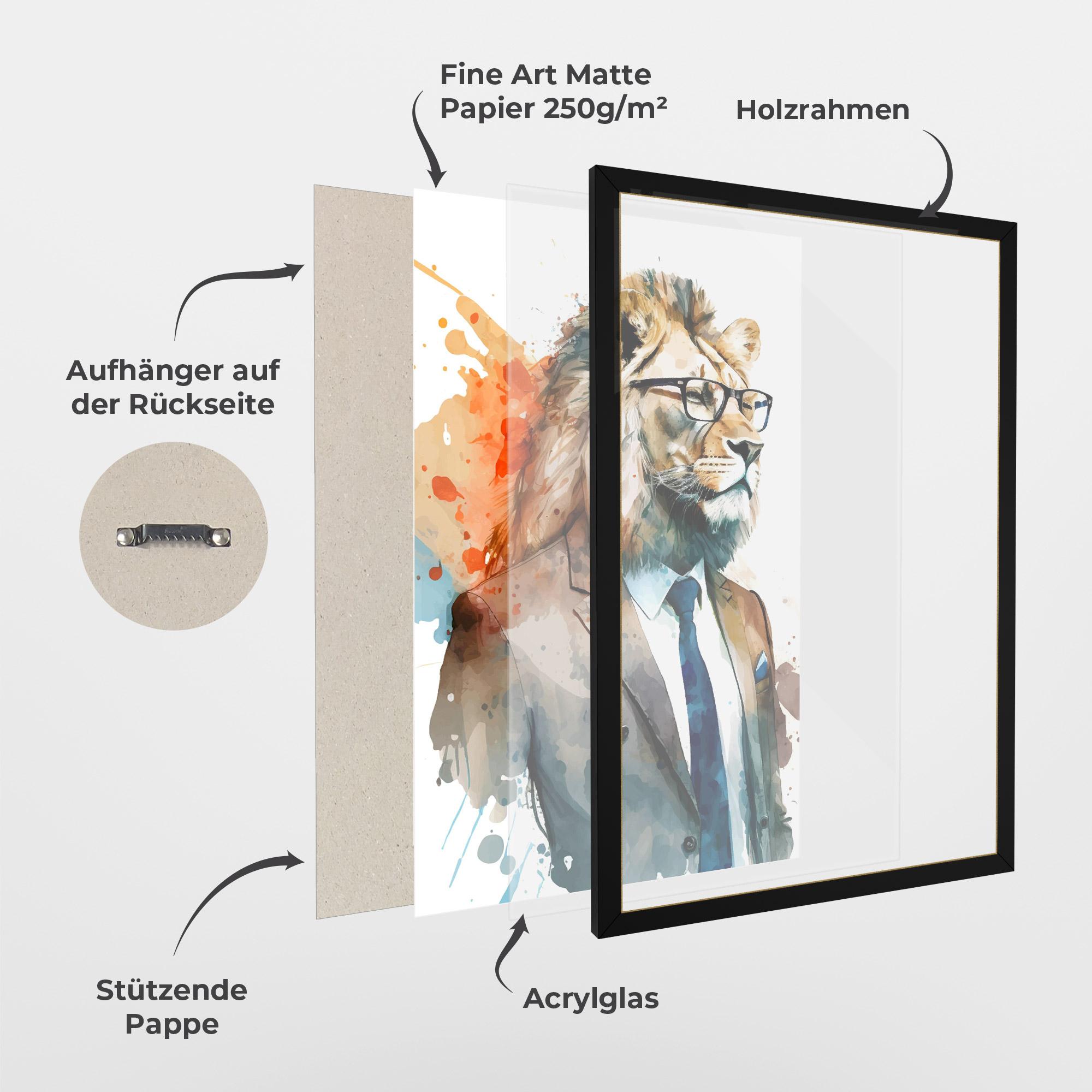 Gerahmte Poster Brown Suit Lion mockup 1