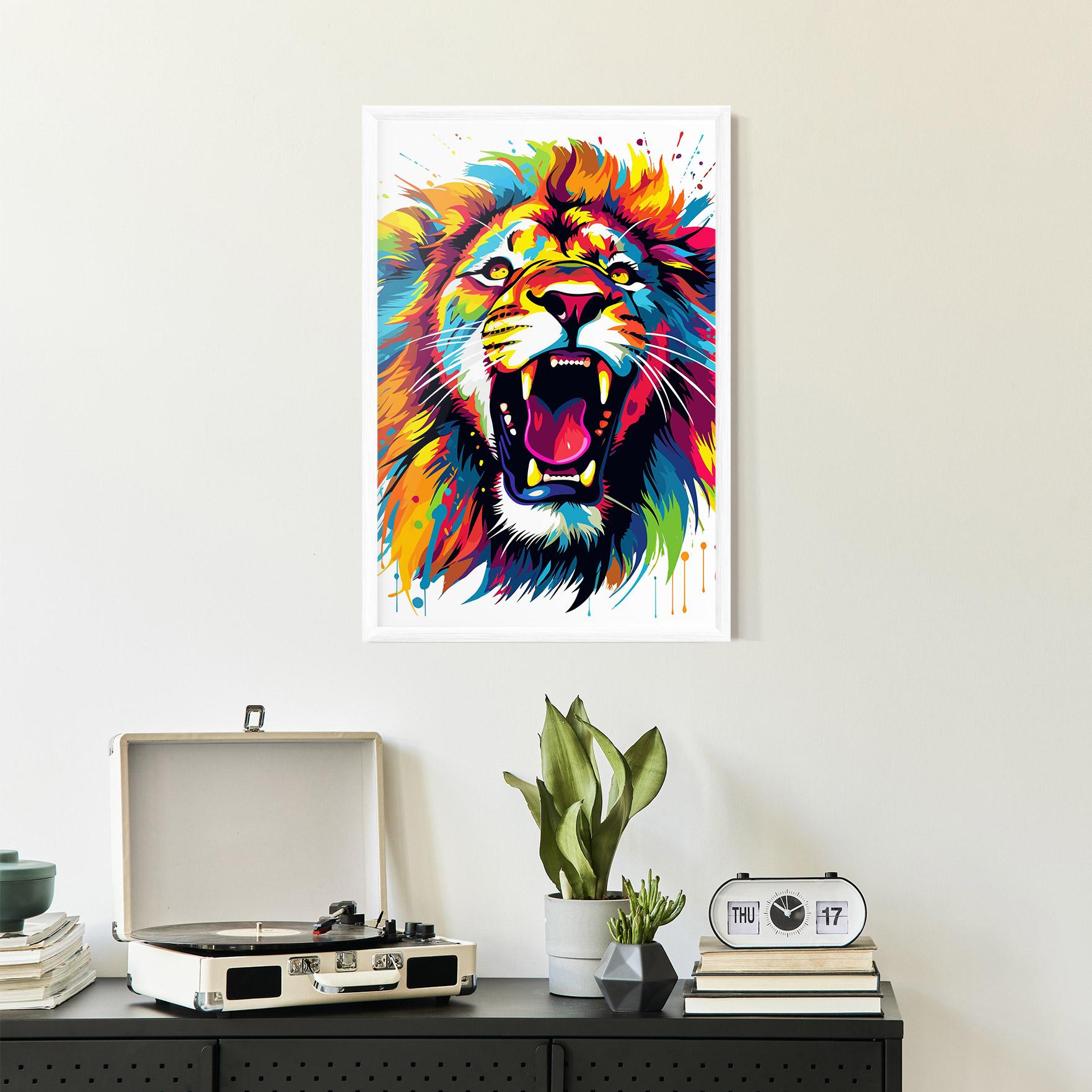 Gerahmte Poster Angry Lion Mix mockup 2