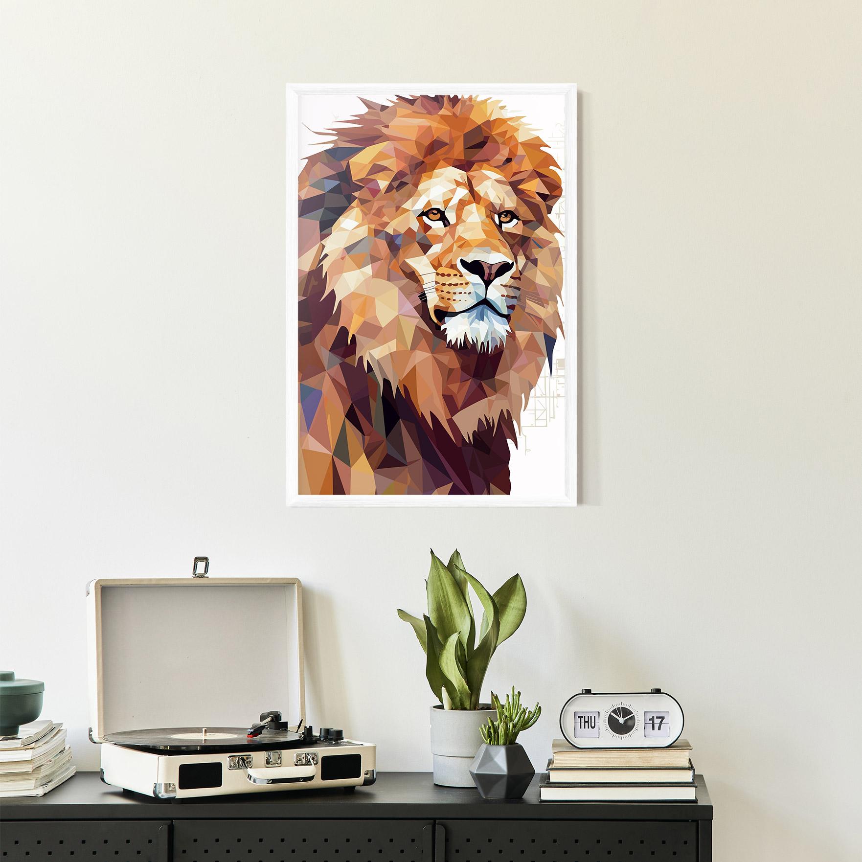 Gerahmte Poster Artistic Lion Head mockup 2