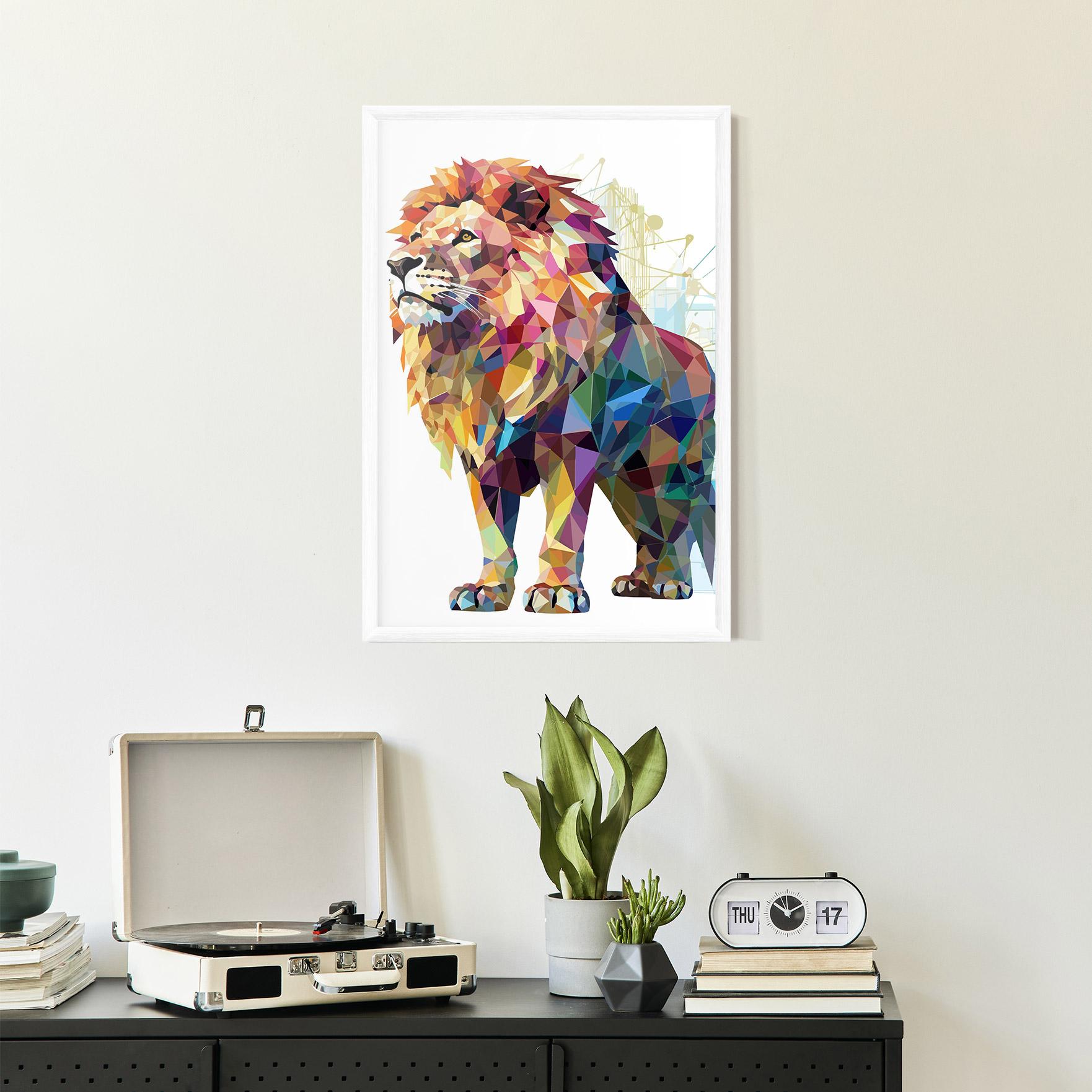 Gerahmte Poster Artistic Lion mockup 2