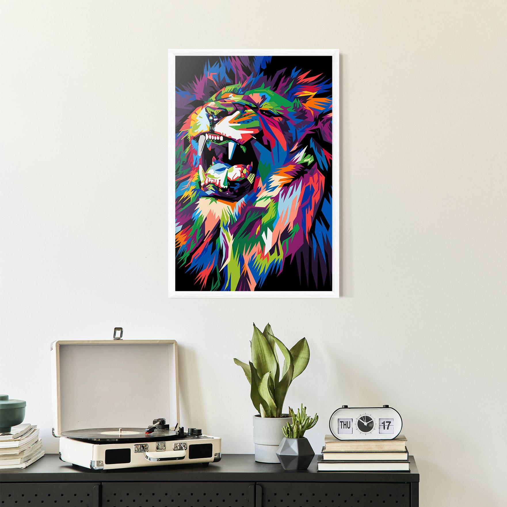 Gerahmte Poster Beautiful Lion mockup 2