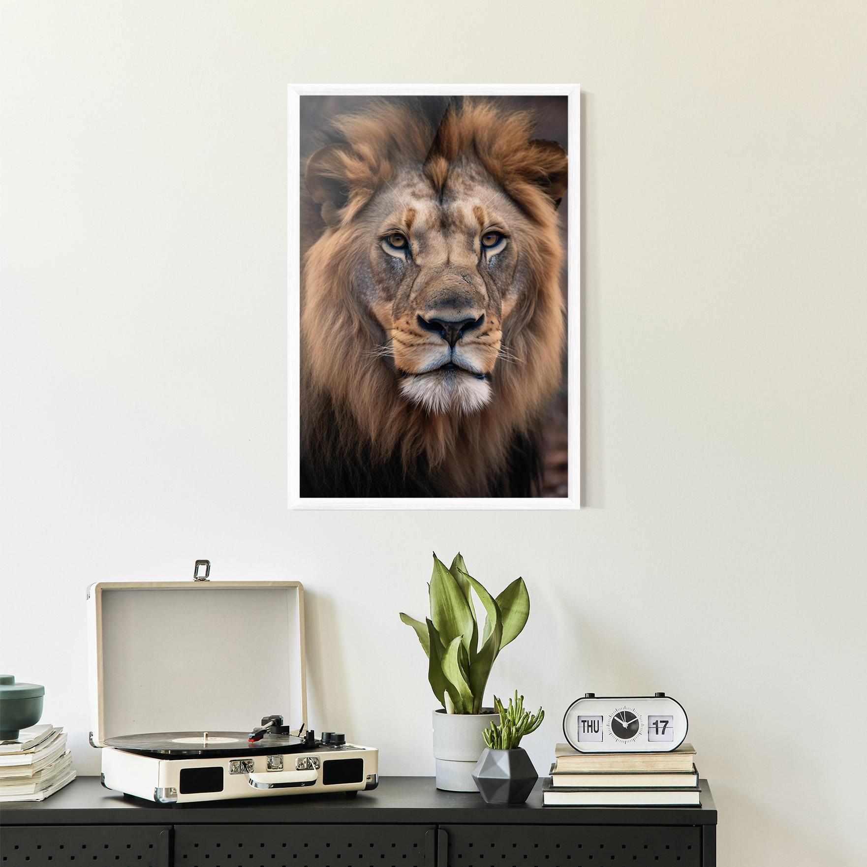 Gerahmte Poster Wild Lion View mockup 2