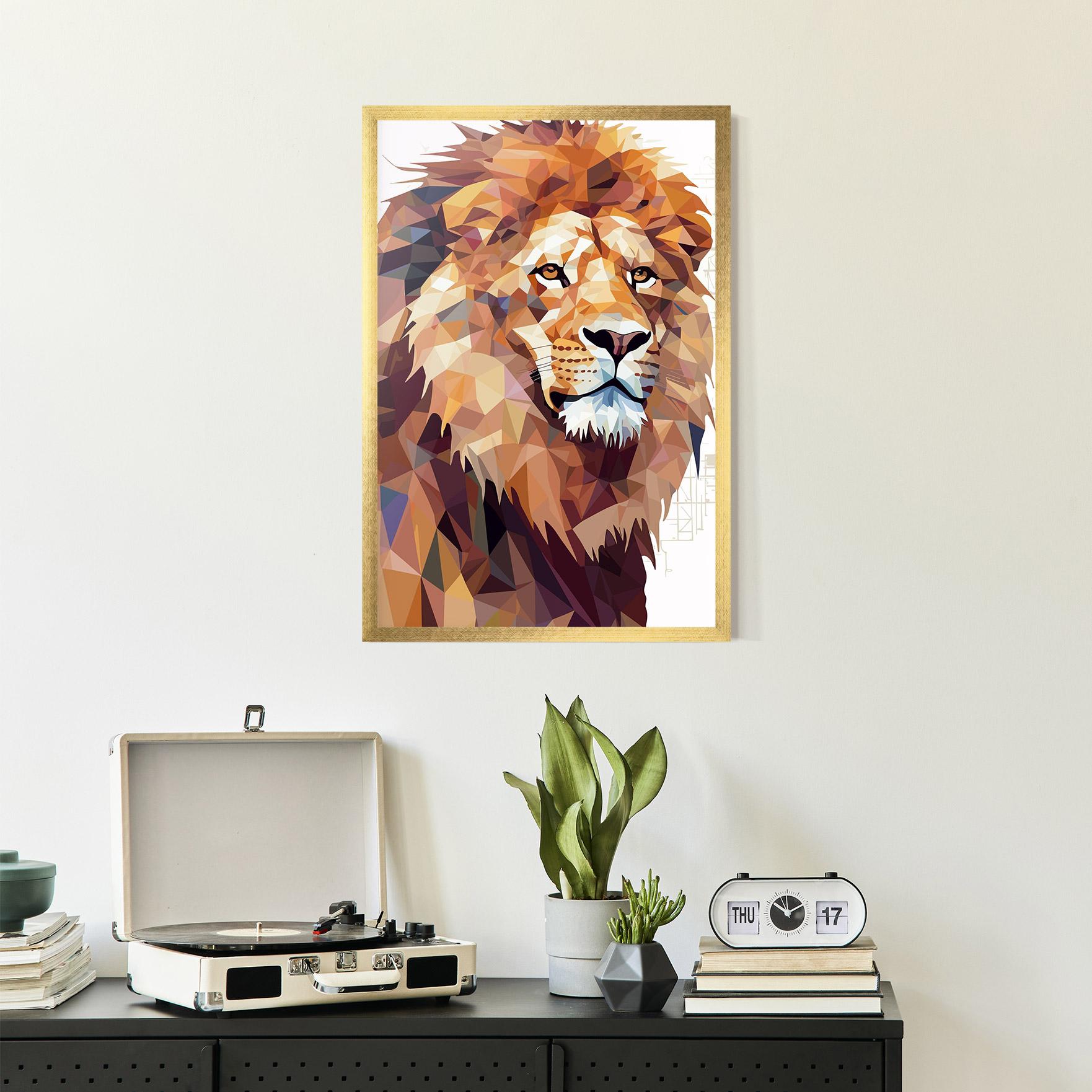 Gerahmte Poster Artistic Lion Head mockup 2
