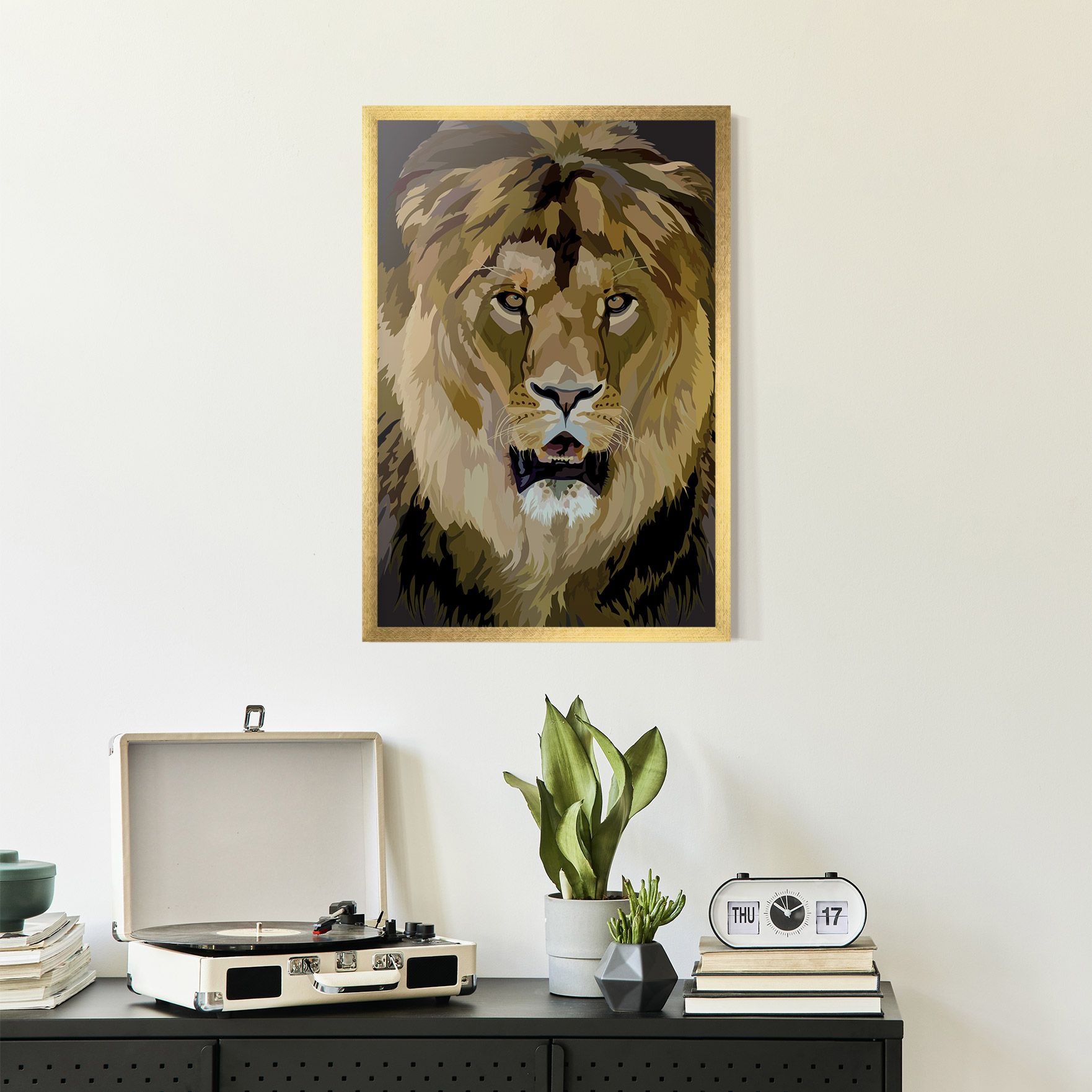Beautiful Lion Art mockup 2