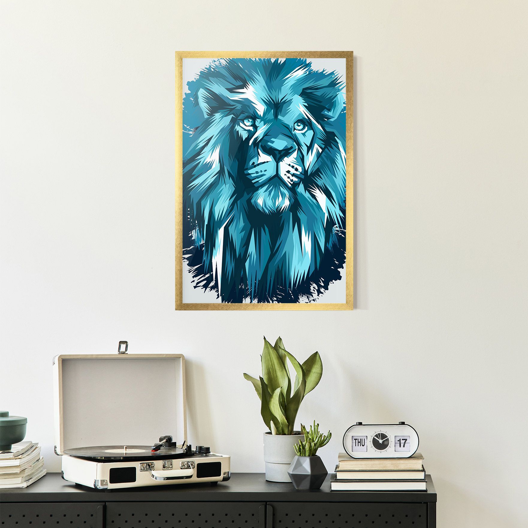 Blue Lion Head mockup 2