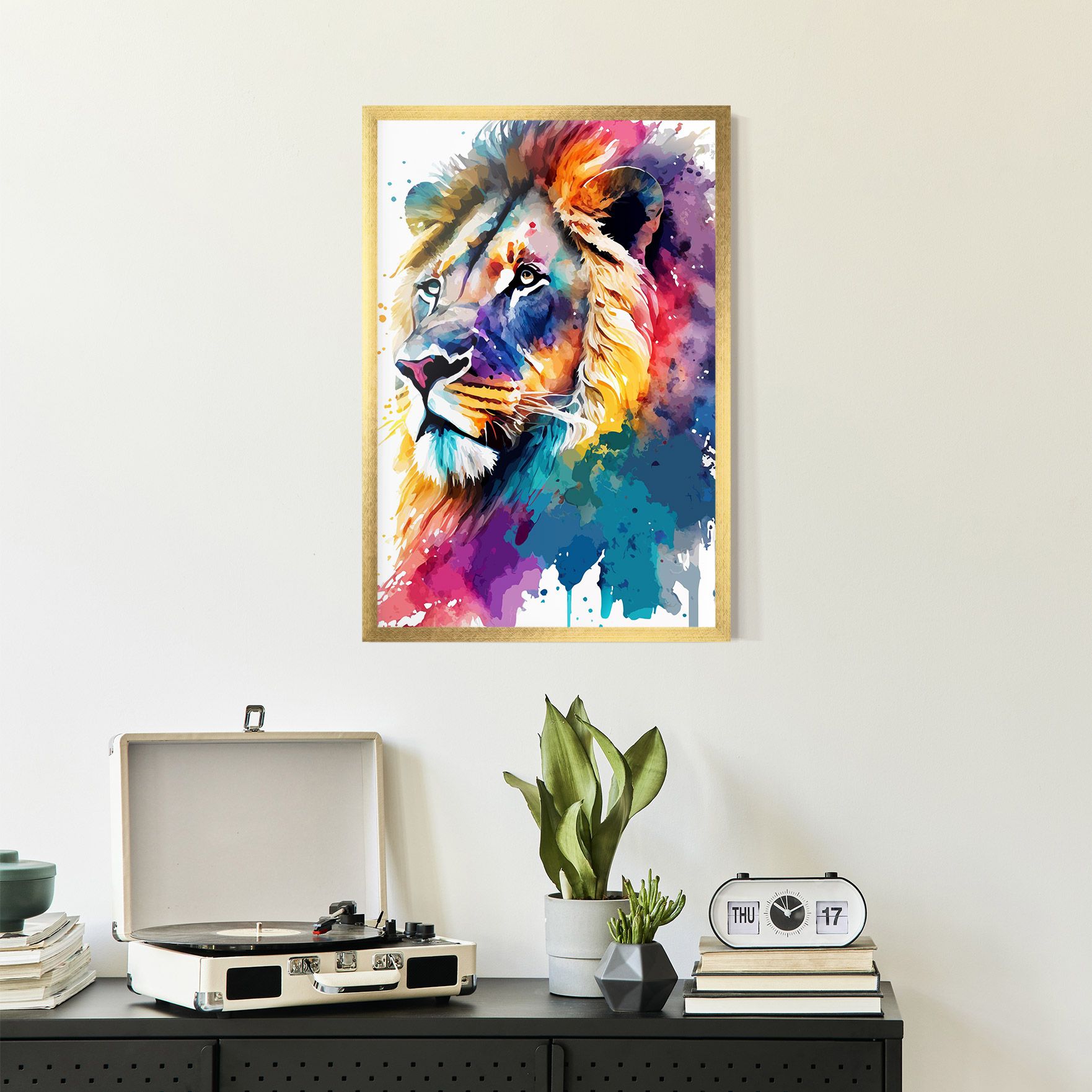 Vibrant Color Lion mockup 2