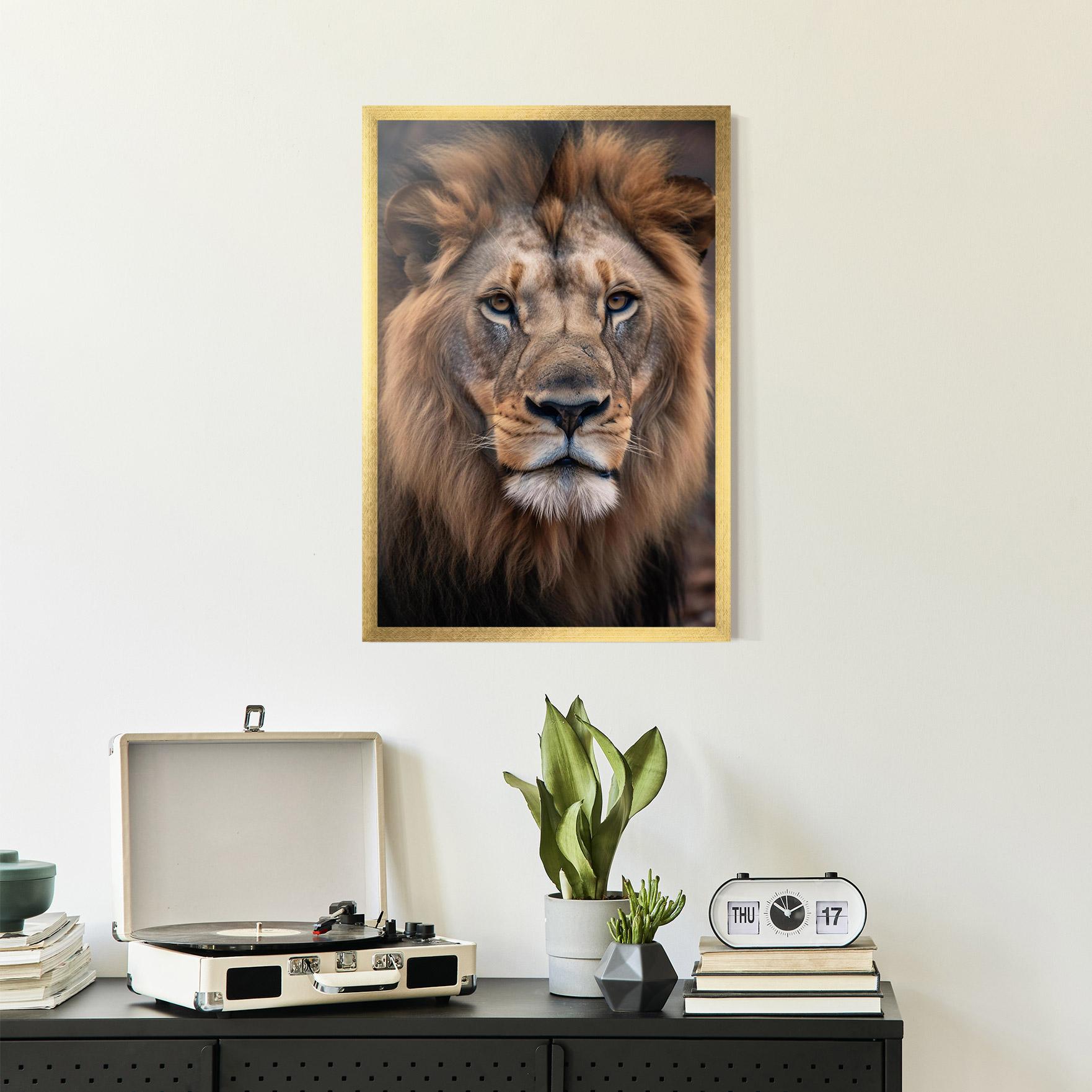 Gerahmte Poster Wild Lion View mockup 2