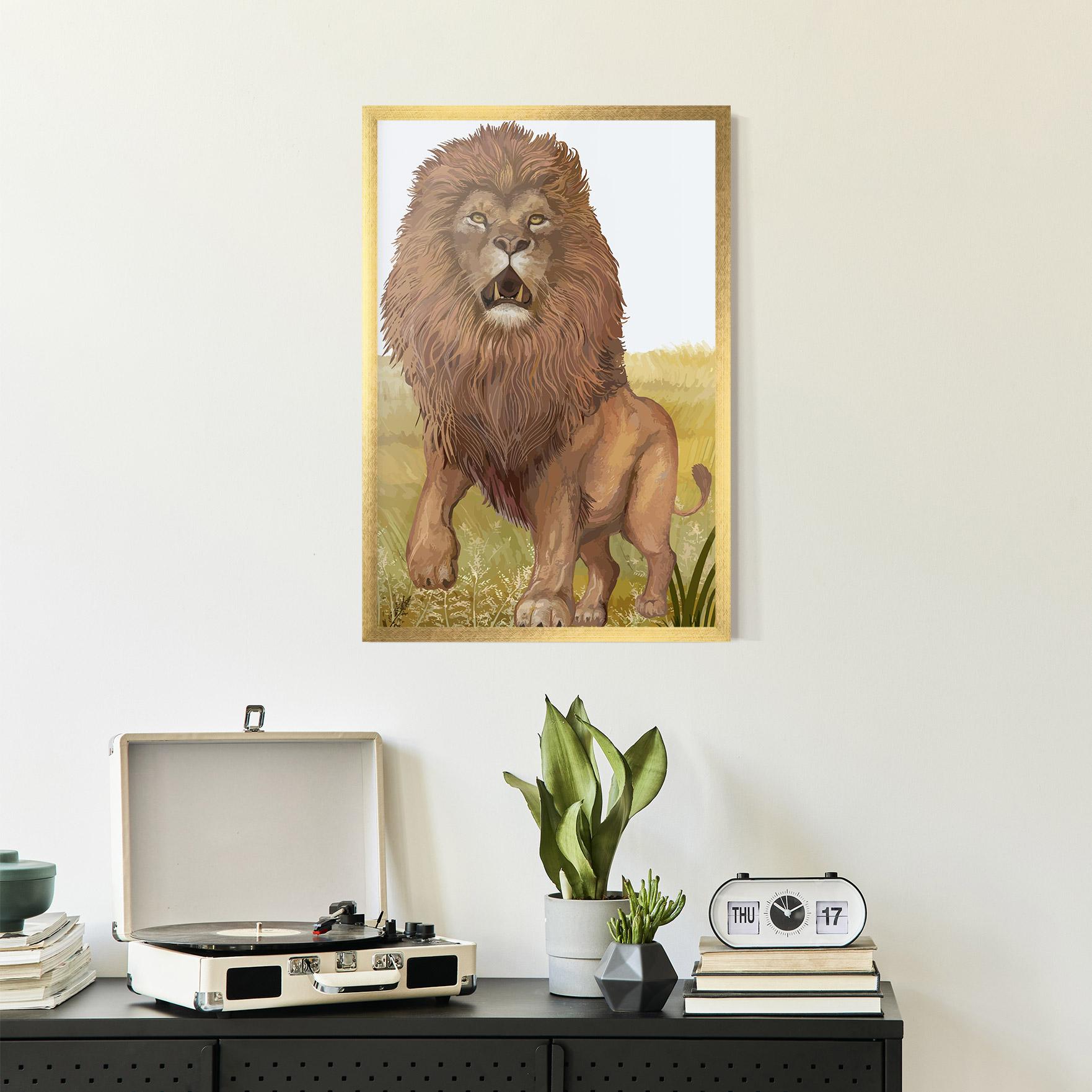 Gerahmte Poster Wild Lion mockup 2
