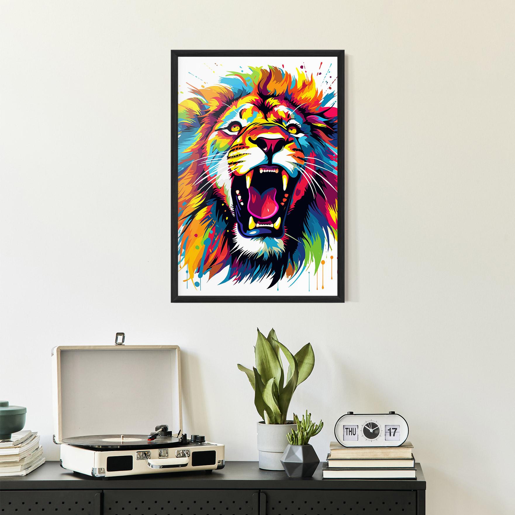 Gerahmte Poster Angry Lion Mix mockup 2