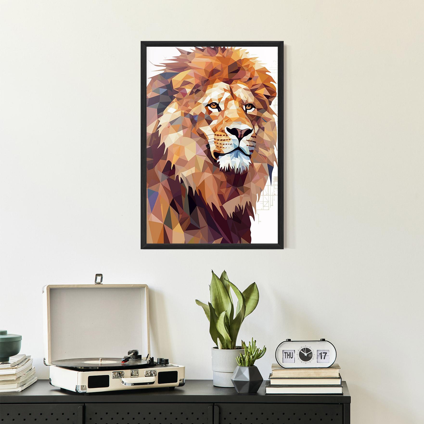 Gerahmte Poster Artistic Lion Head mockup 2