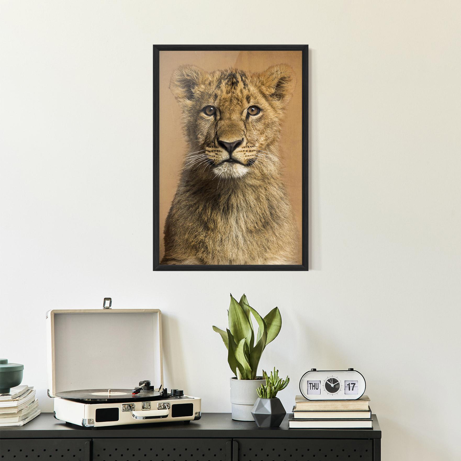 Gerahmte Poster Baby Lion mockup 2