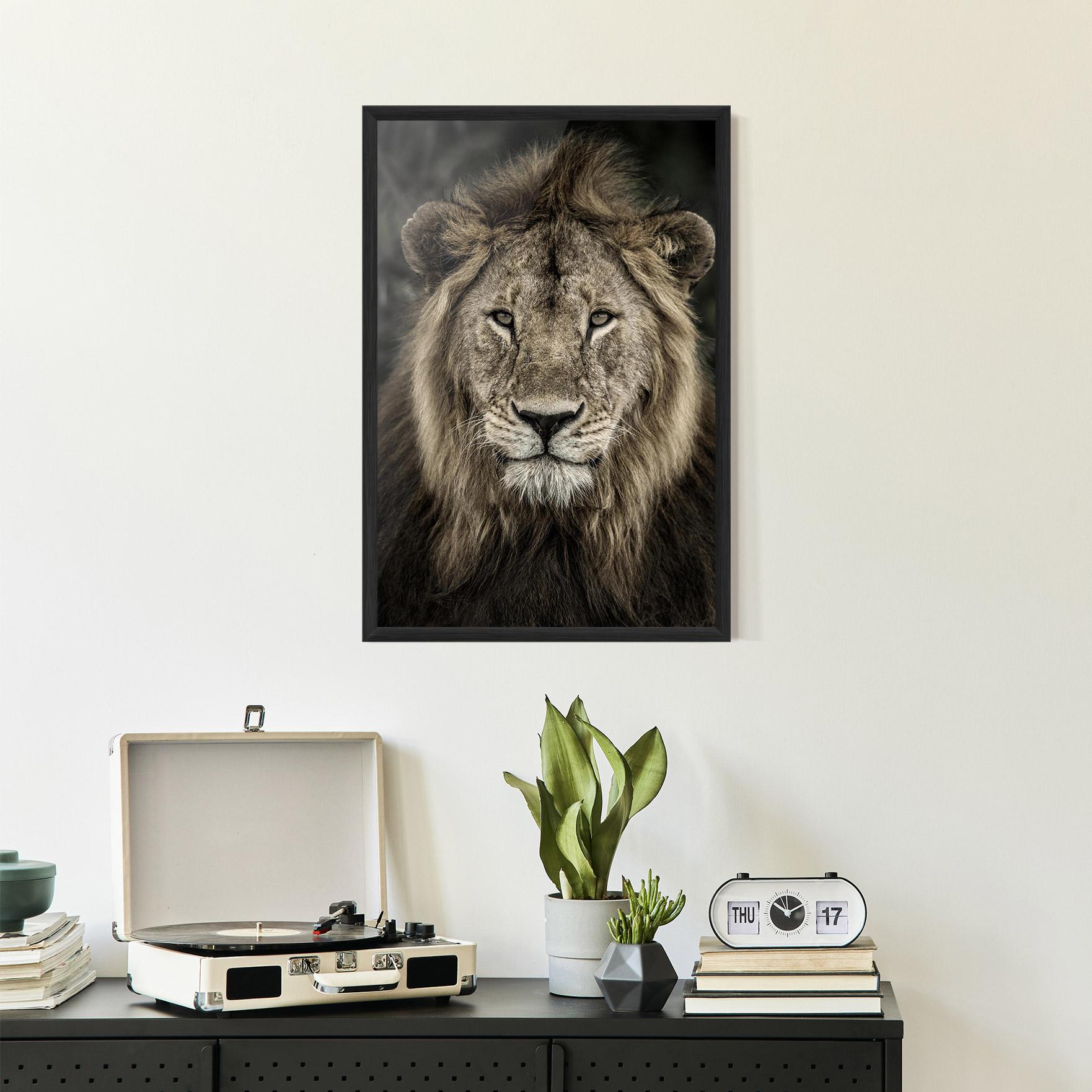 Gerahmte Poster Lion Close Up mockup 2