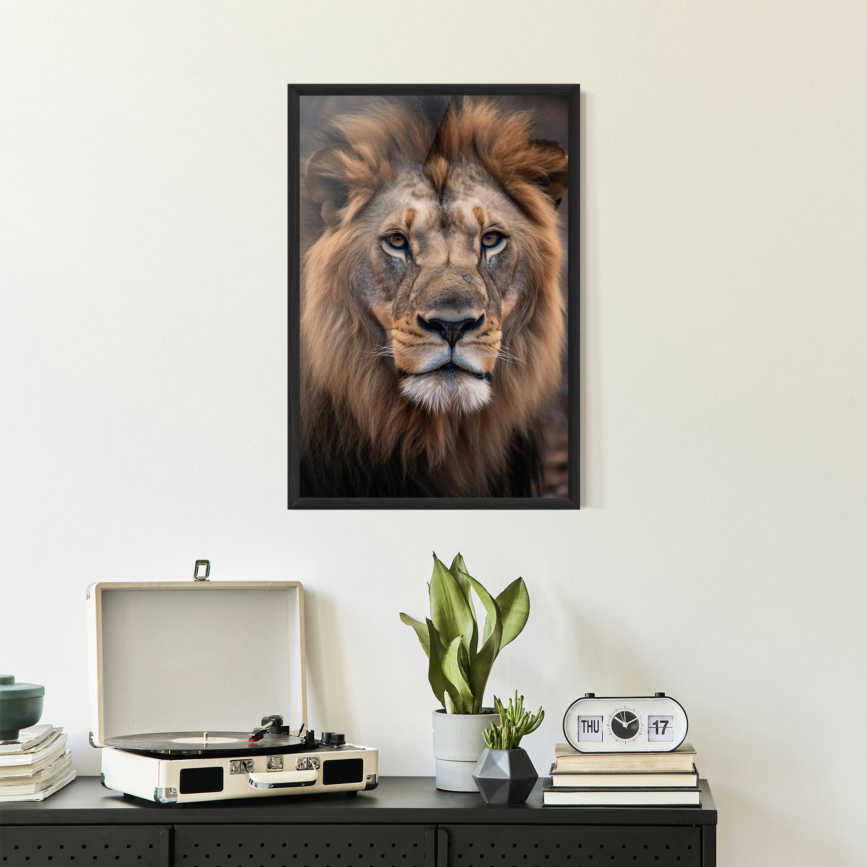 Gerahmte Poster Wild Lion View mockup 2