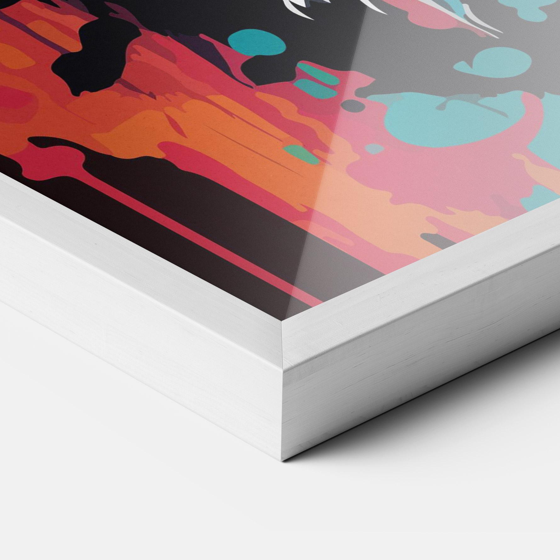 Gerahmte Poster Blue Green Lion mockup 3