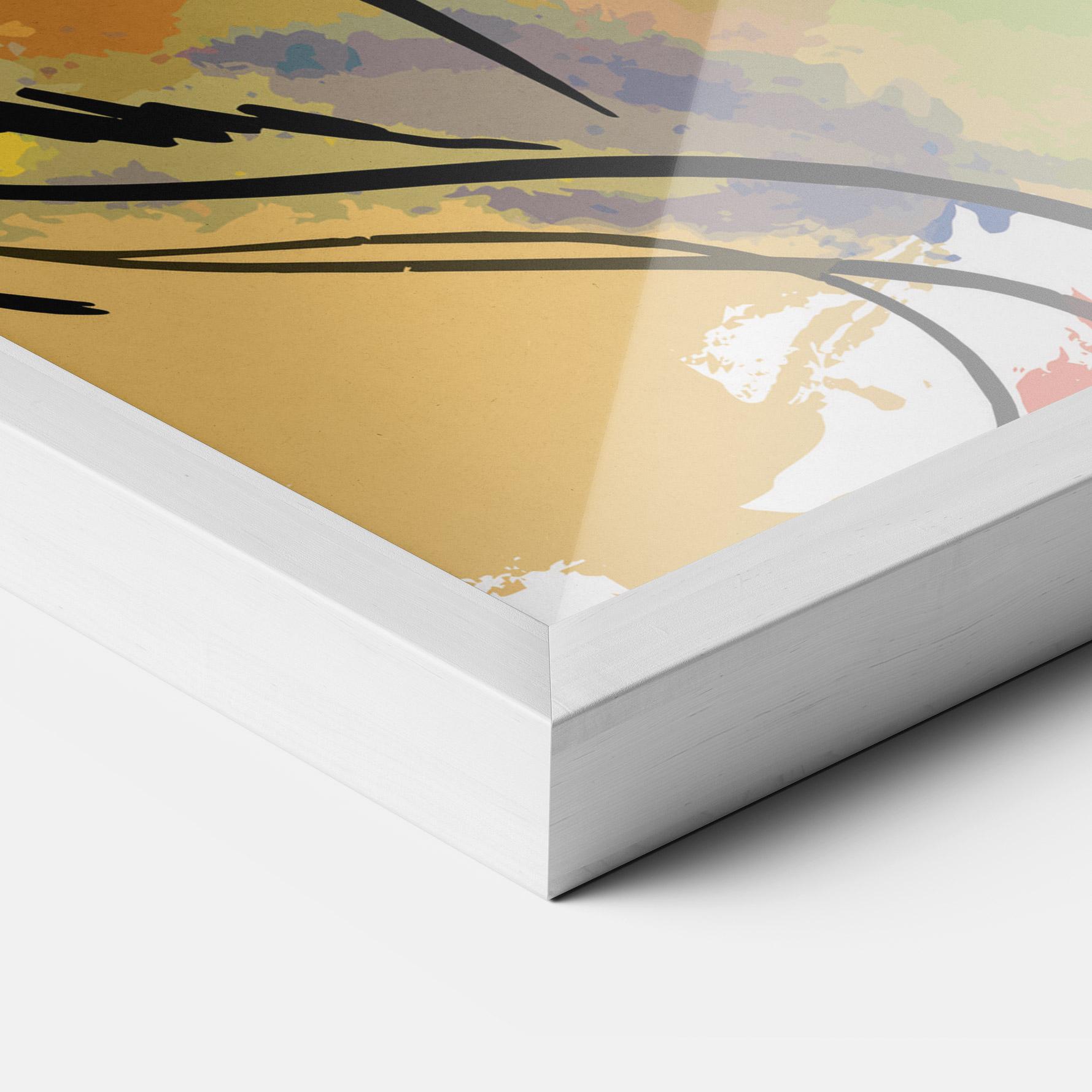 Gerahmte Poster Drawn Lion mockup 3