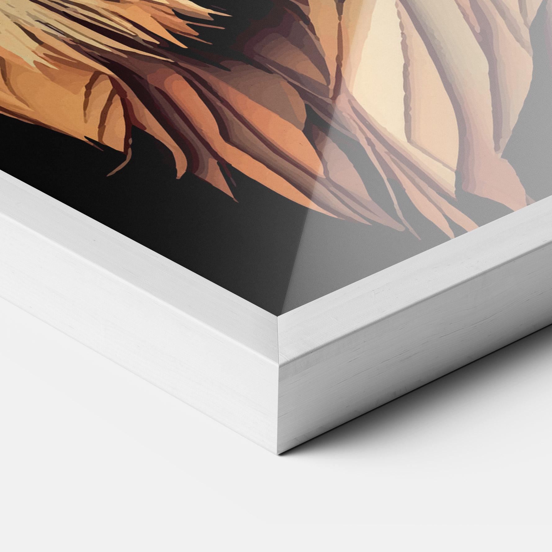 Gerahmte Poster Orange Mix Lion mockup 3