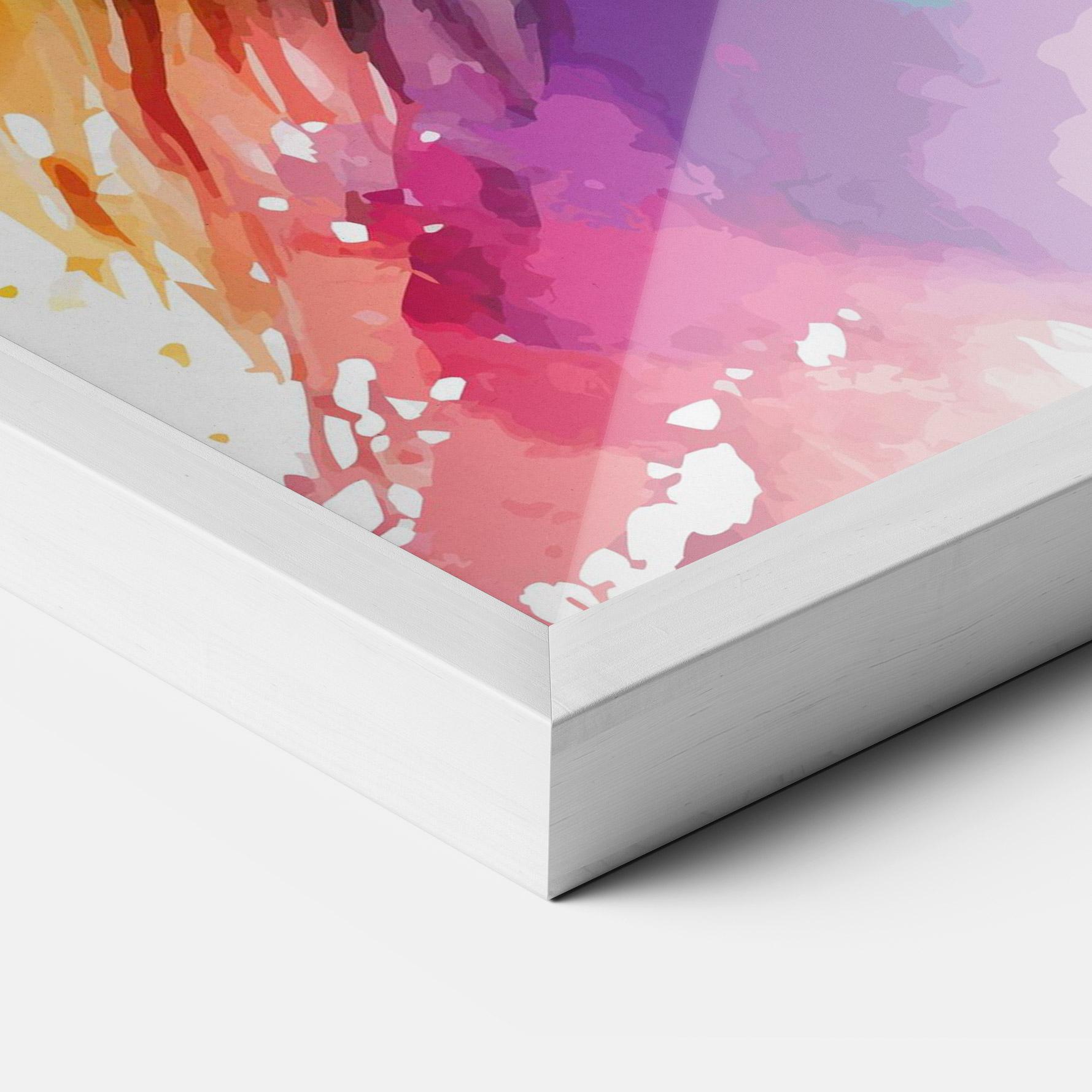 Gerahmte Poster Vibrant Color Lion mockup 3