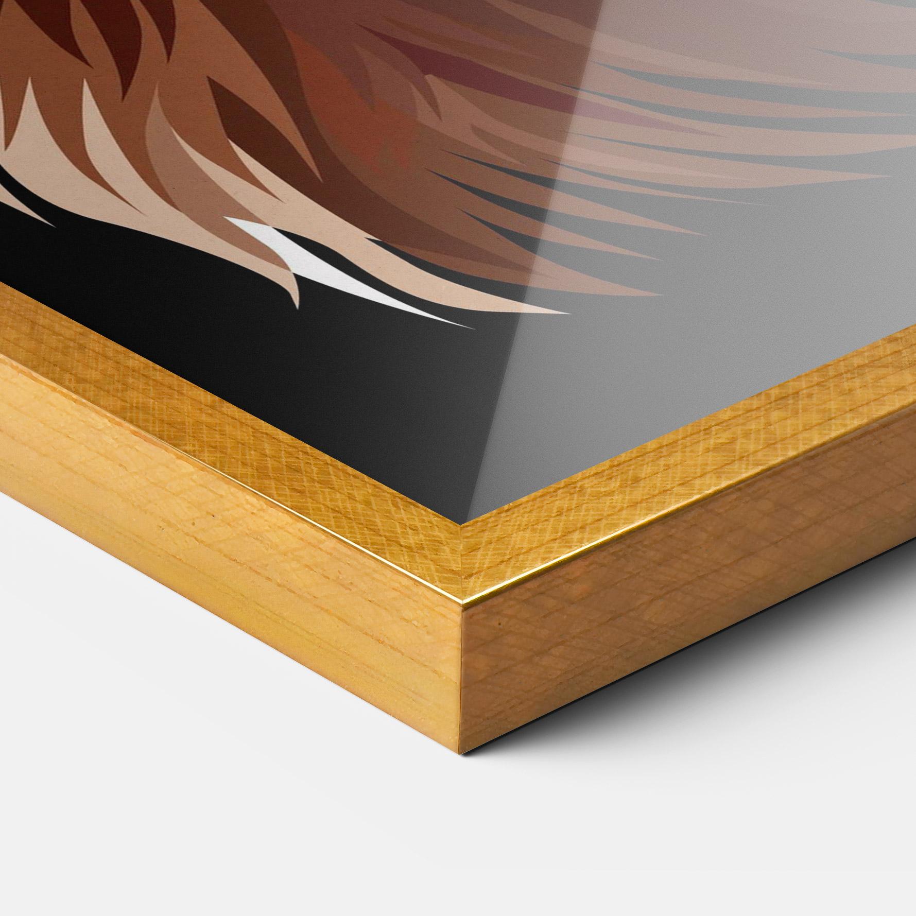 Gerahmte Poster Angry Lion Head mockup 3