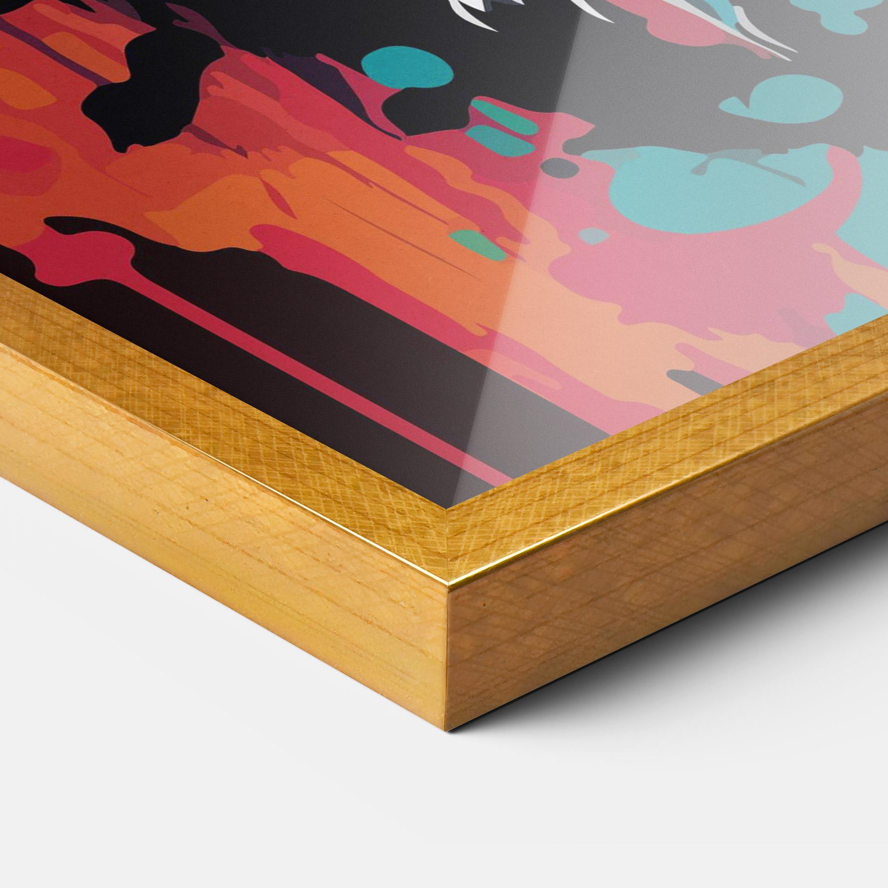 Gerahmte Poster Blue Green Lion mockup 3