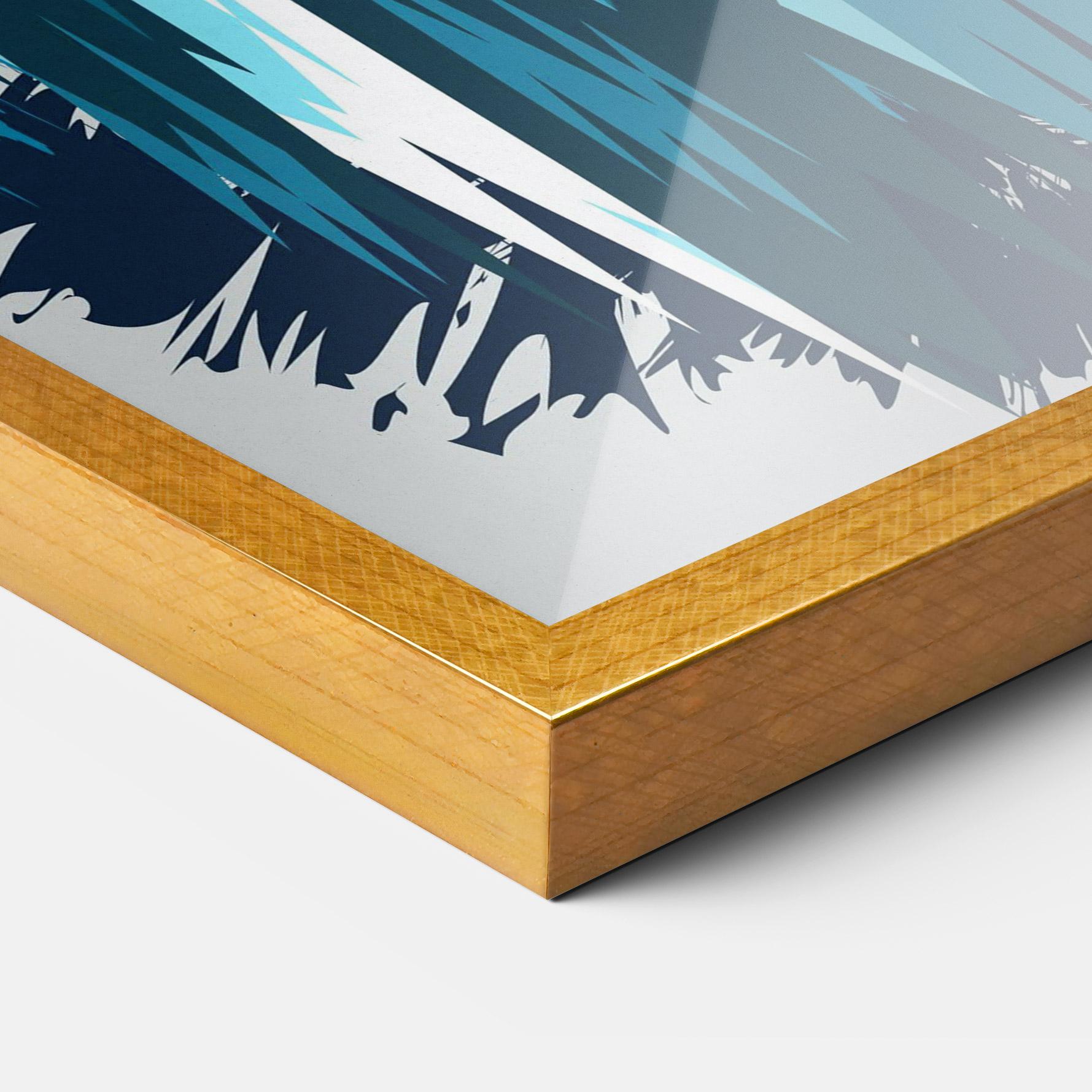 Gerahmte Poster Blue Lion Head mockup 3